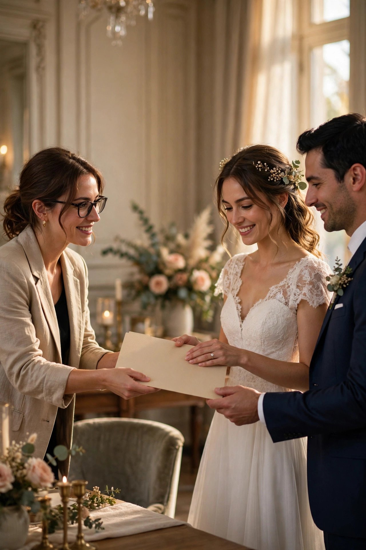 Venue coordinator sharing a preferred vendor list