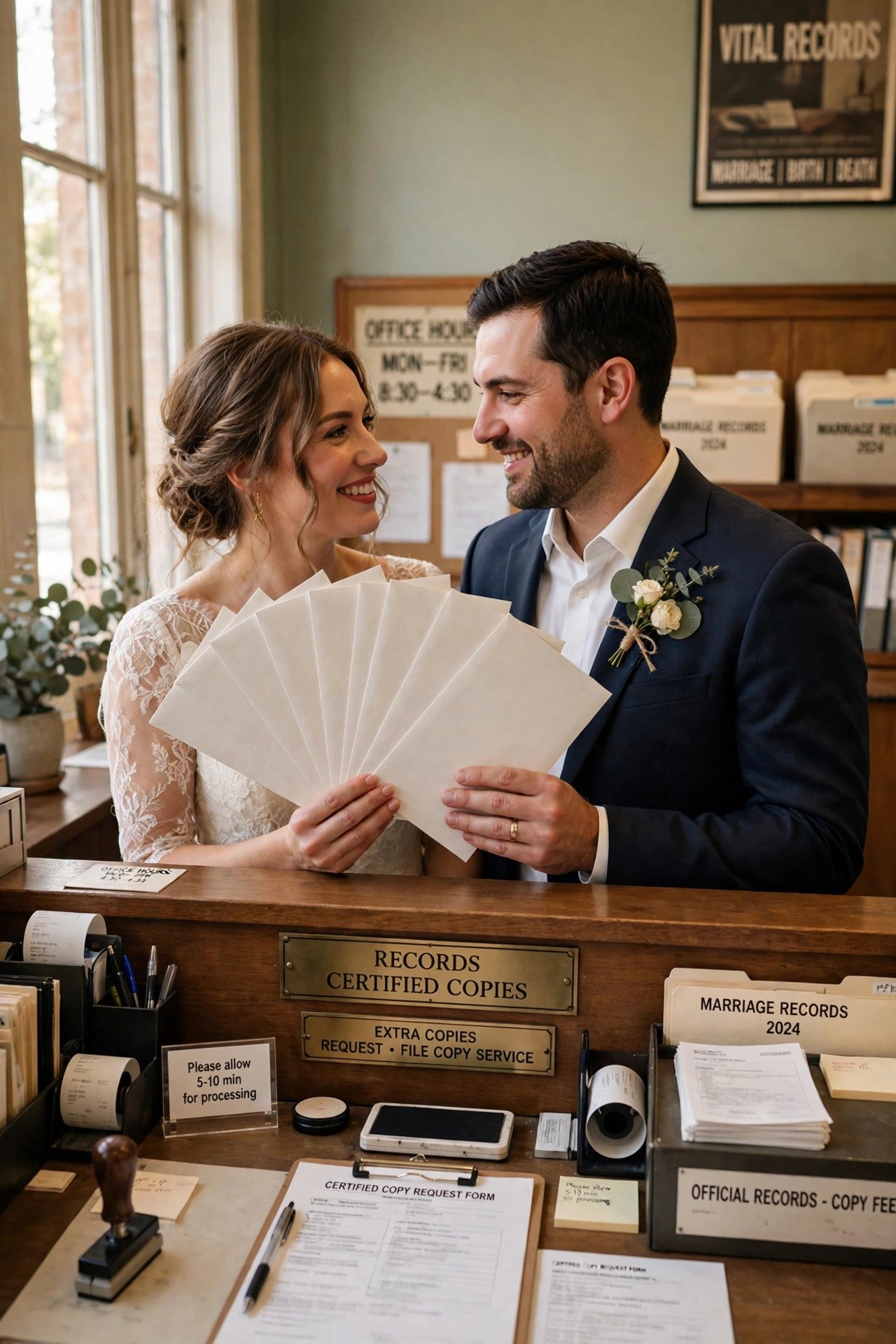 Order Certified Certificate Copies — wedding legalities guide illustration