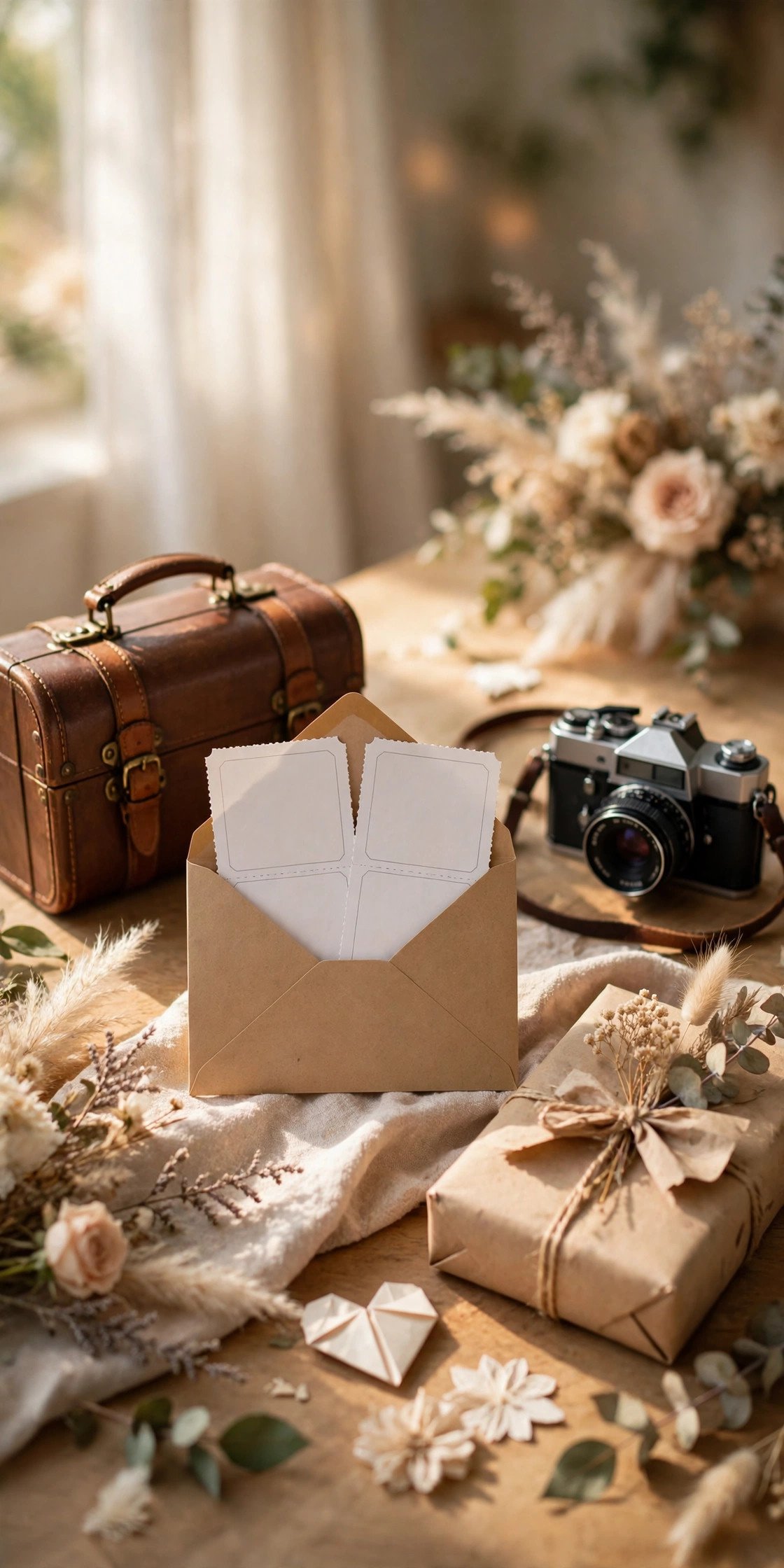Paper anniversary gift idea: printed Tickets for a Future Trip — a traditional first anniversary present