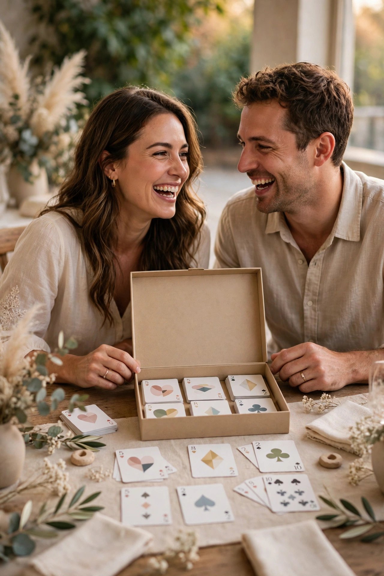 Paper anniversary gift idea: beautiful Card Game Set for Two — a traditional first anniversary present
