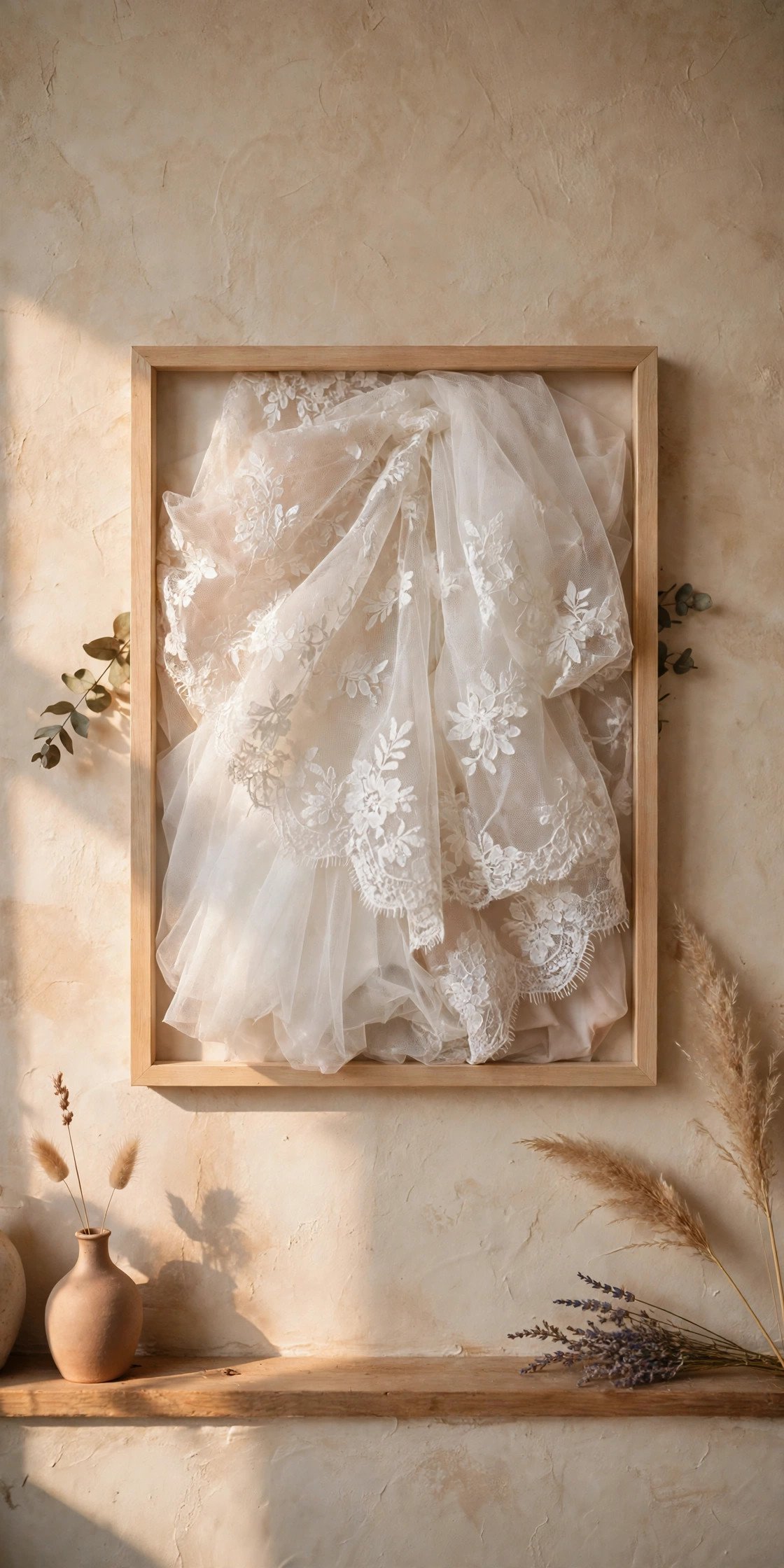 Framed Fabric With Your Vows — wedding dress keepsake photo