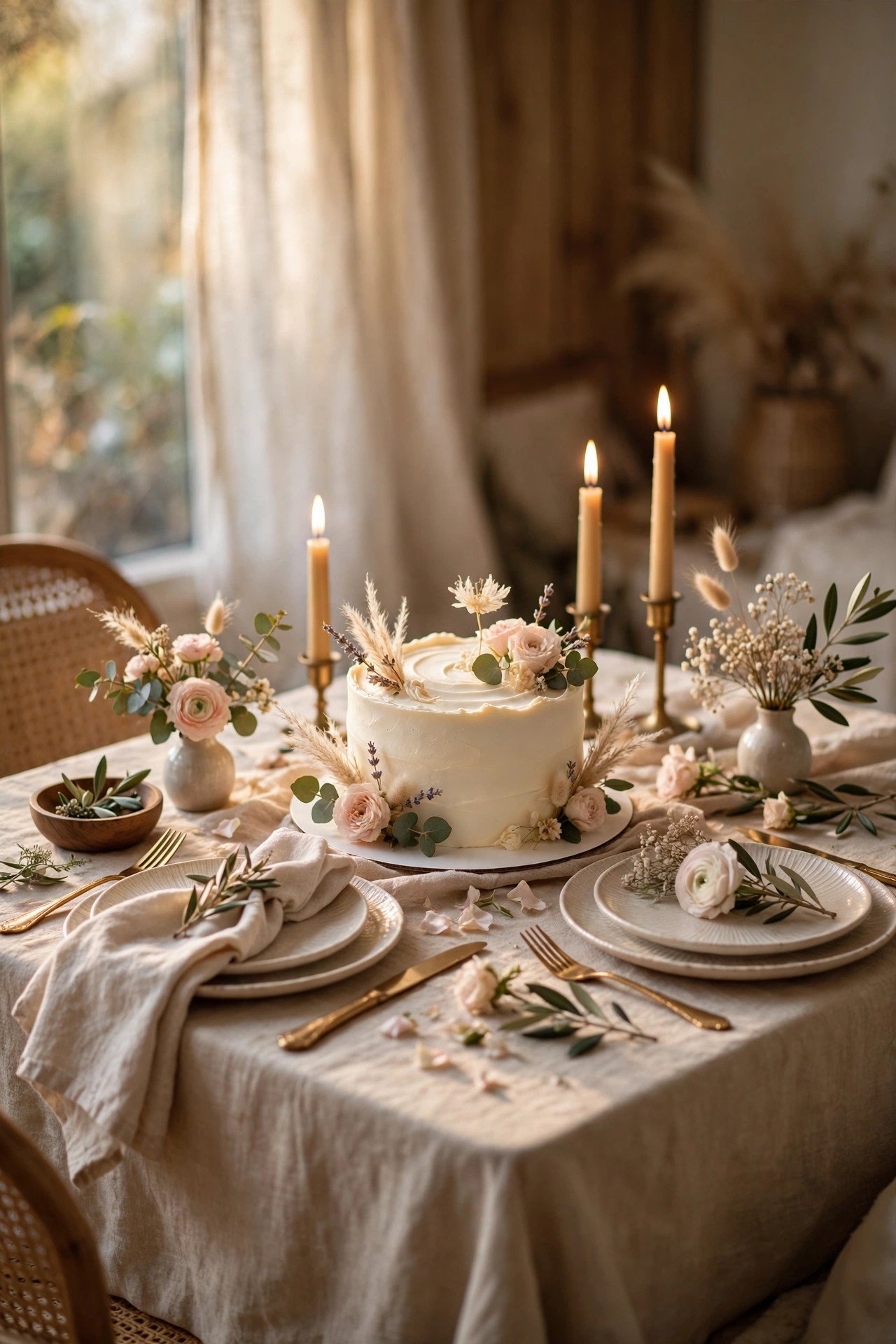 Set a Small, Beautiful Table — first anniversary cake celebration photo