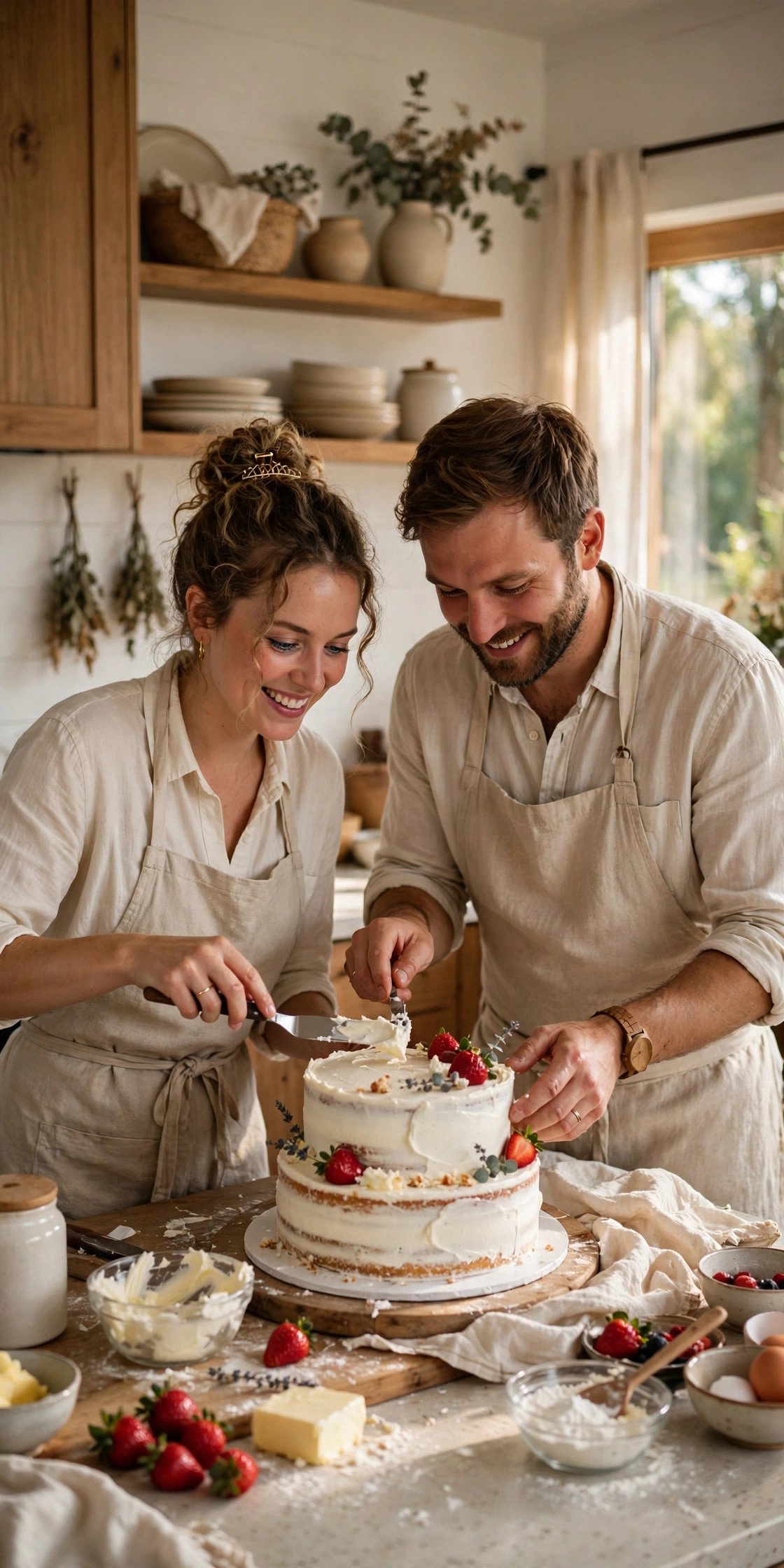 Bake the Anniversary Cake Yourselves — first anniversary cake celebration photo