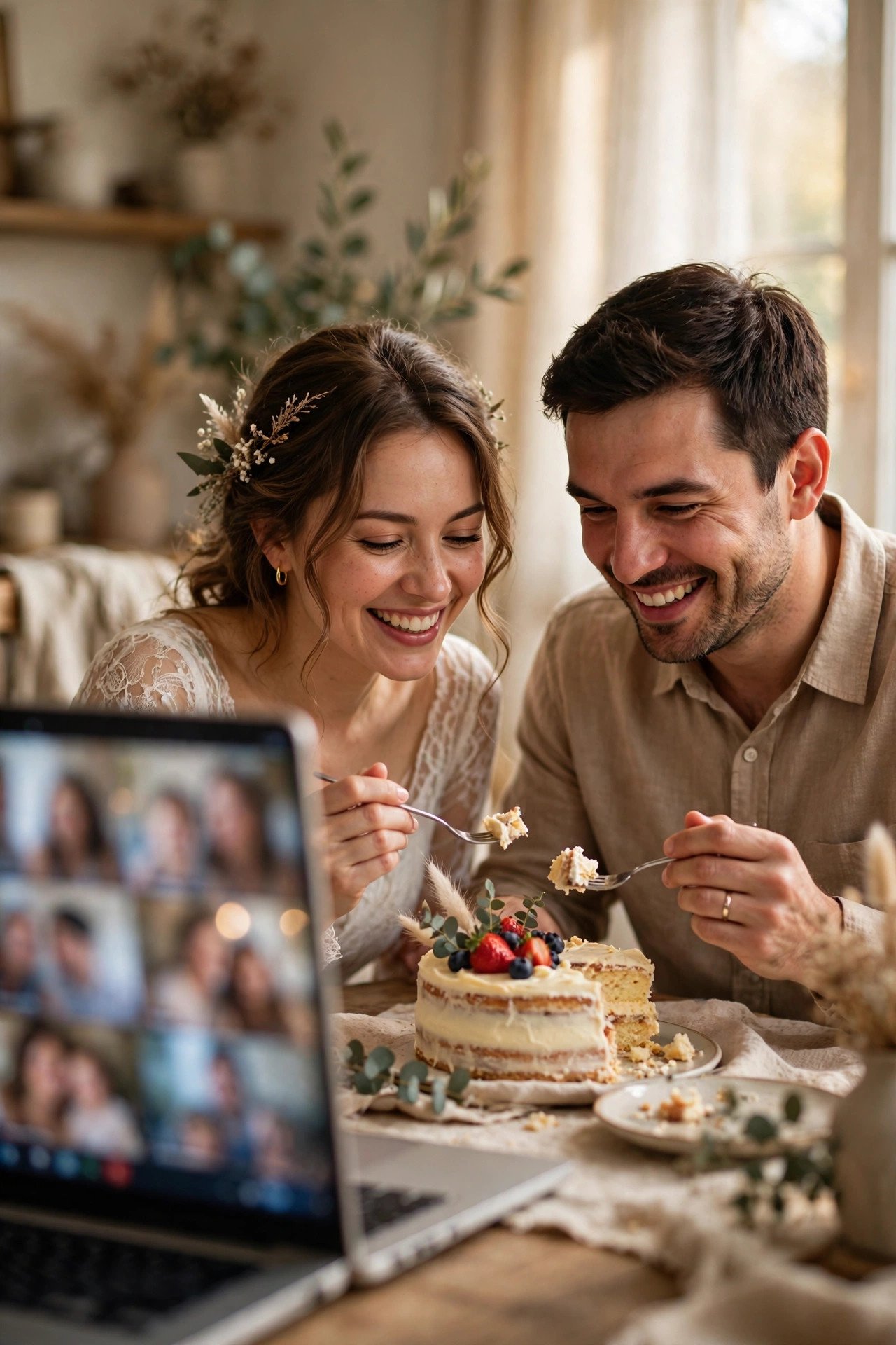 Include Long-Distance Family by Video Call — first anniversary cake celebration photo