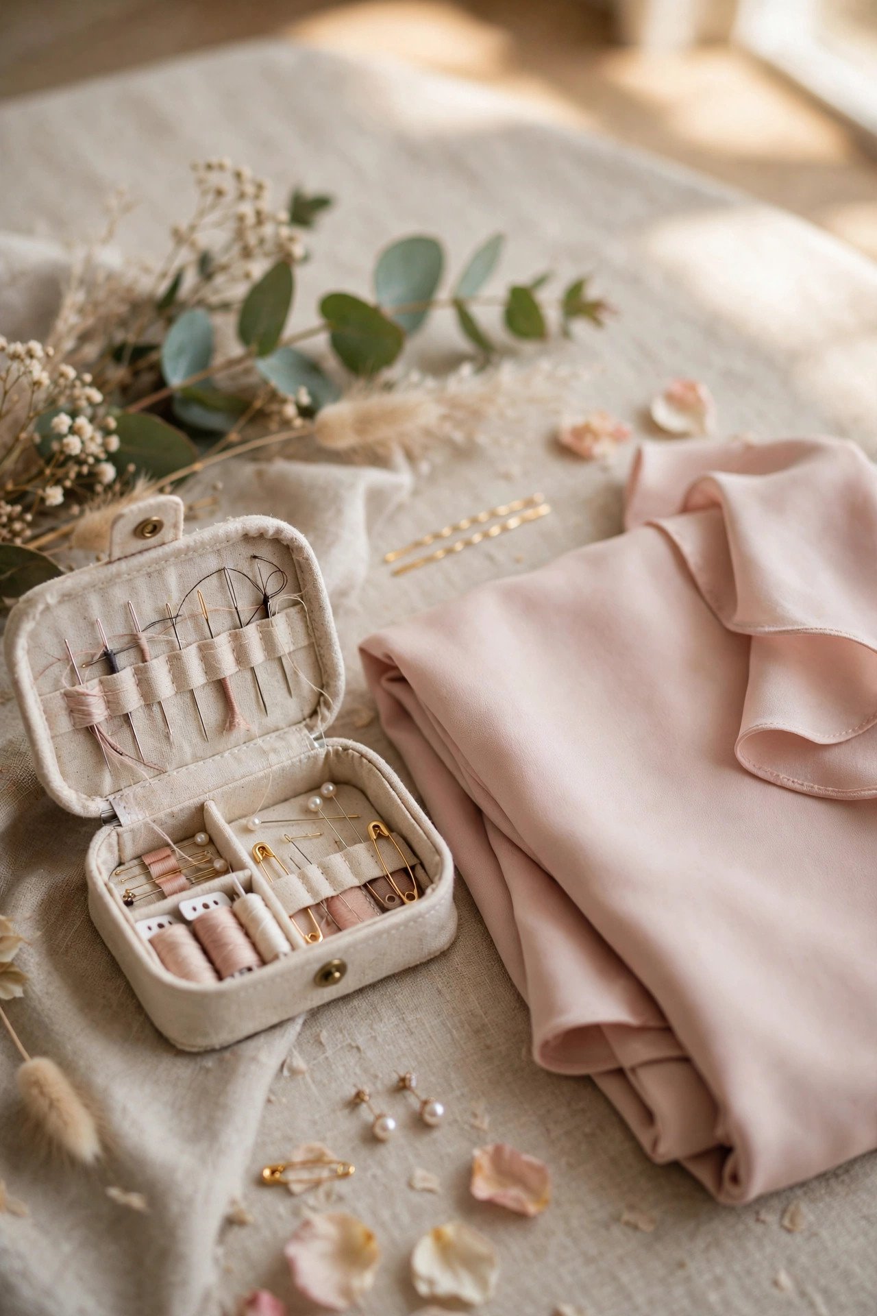 Maid of honor emergency kit item for a 2027 wedding — Mini Sewing Kit with Pre-Threaded Needles