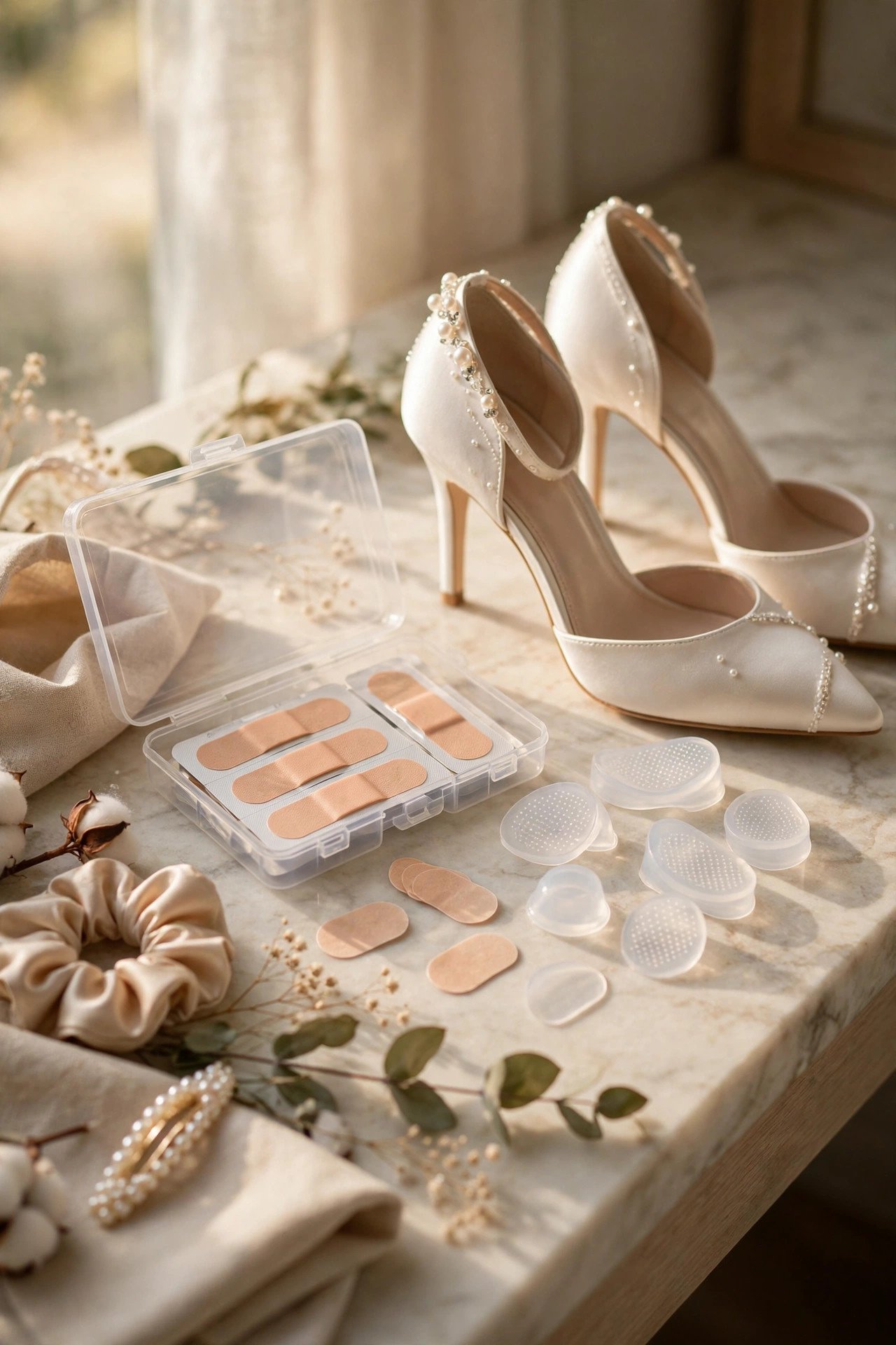 Maid of honor emergency kit item for a 2027 wedding — Blister Bandages and Heel Grips