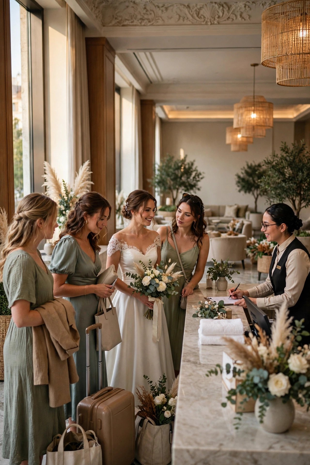 Bridal party travel coordination step for a 2027 wedding — Book a Hotel Block with a Deadline