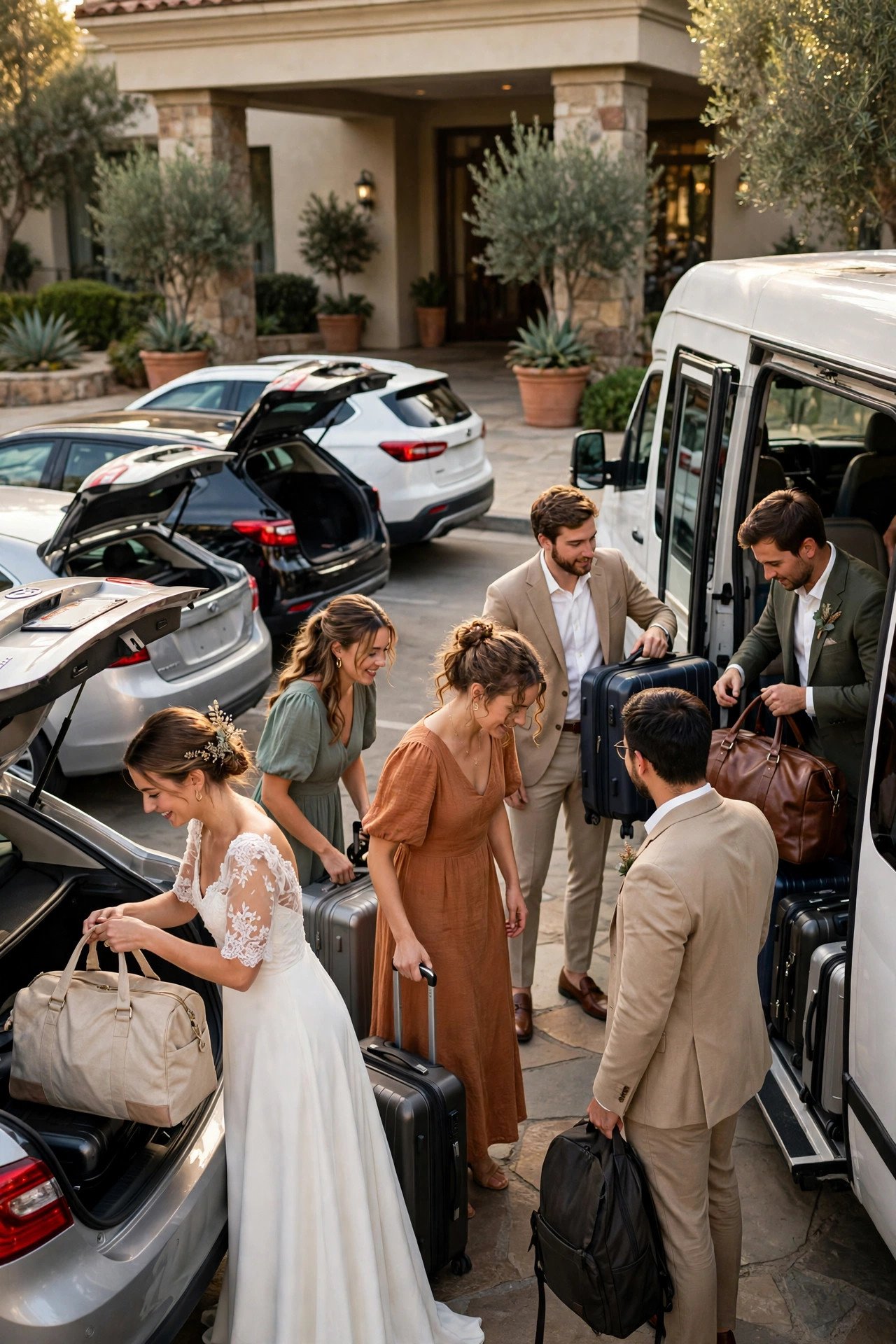 Bridal party travel coordination step for a 2027 wedding — Arrange Group Rates for Cars and Shuttles
