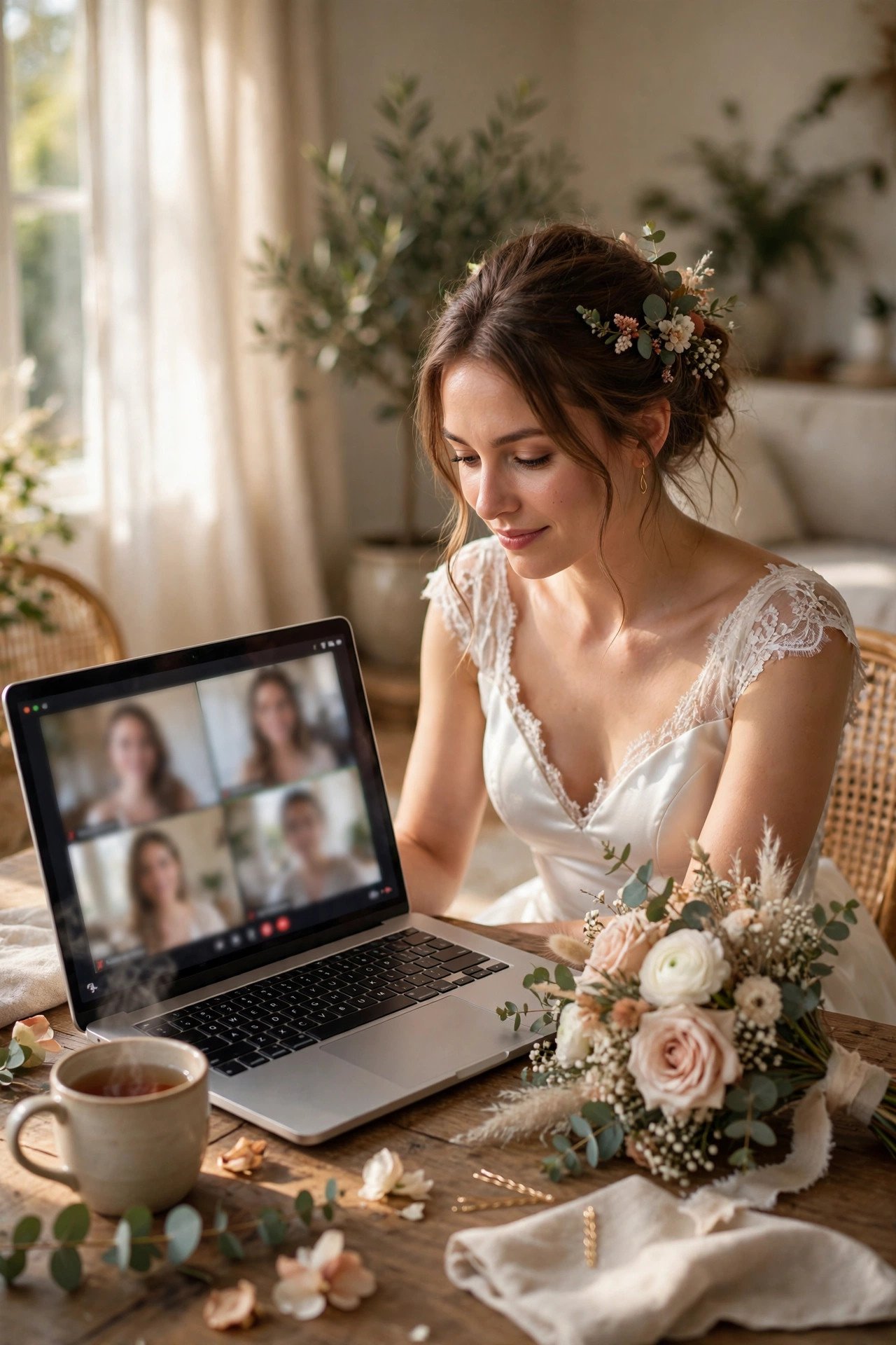 Bridal party travel coordination step for a 2027 wedding — Schedule a Virtual Travel Huddle Two Weeks Out