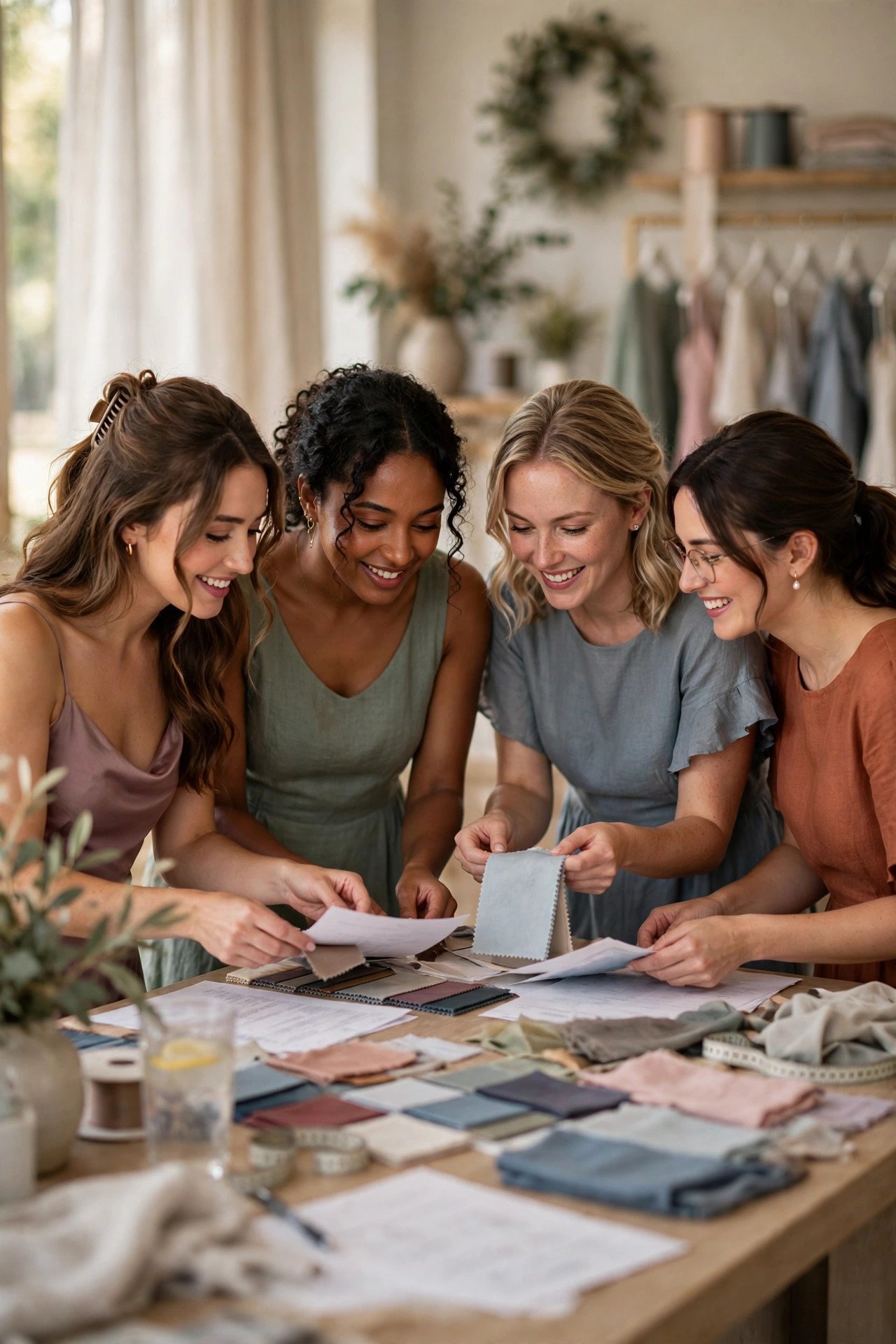 Bridesmaid dress timeline step for a 2027 wedding — 9 Months Out: Place the Group Order Together