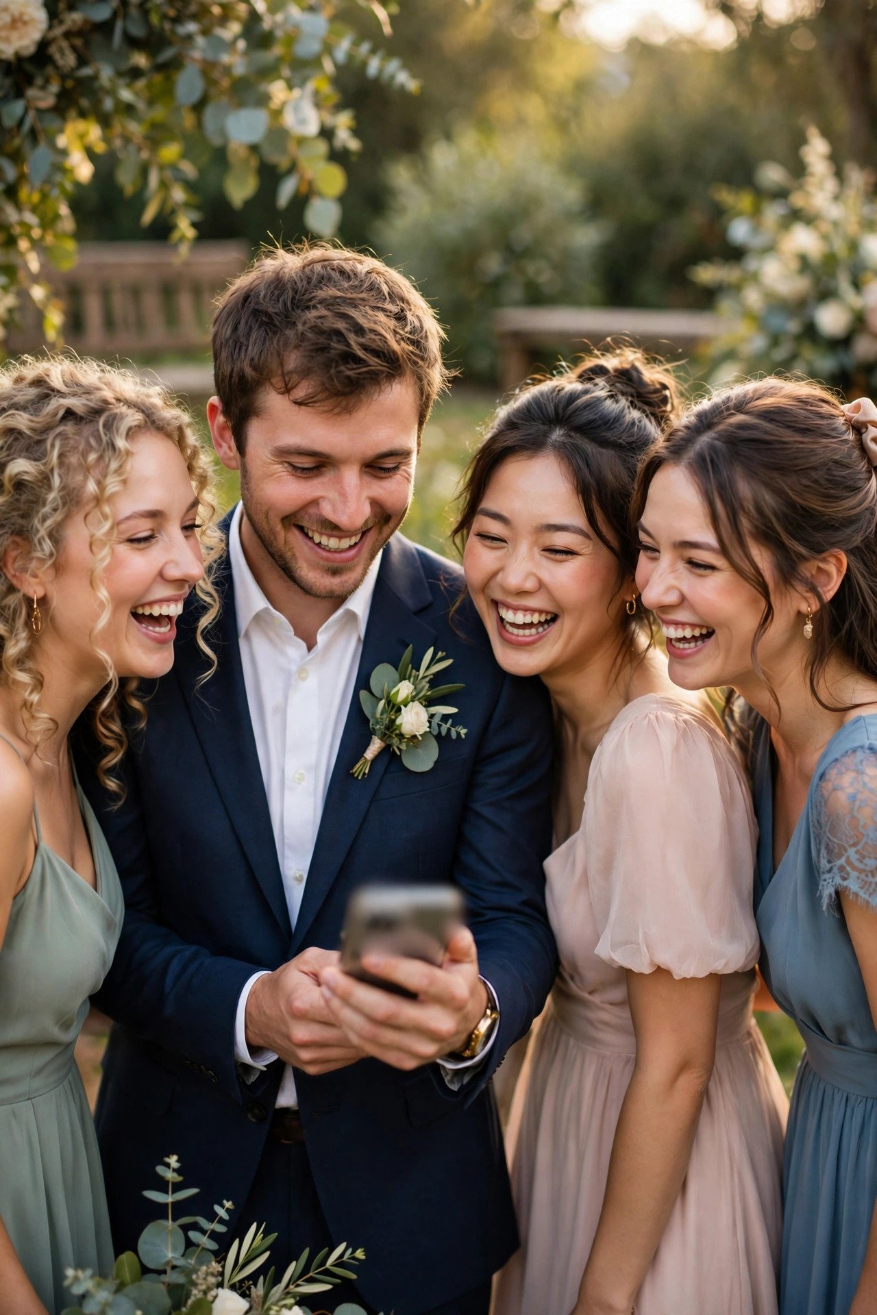 Joining the Bridal Party Group Chat — illustrating a bridesman duty at a 2027 wedding
