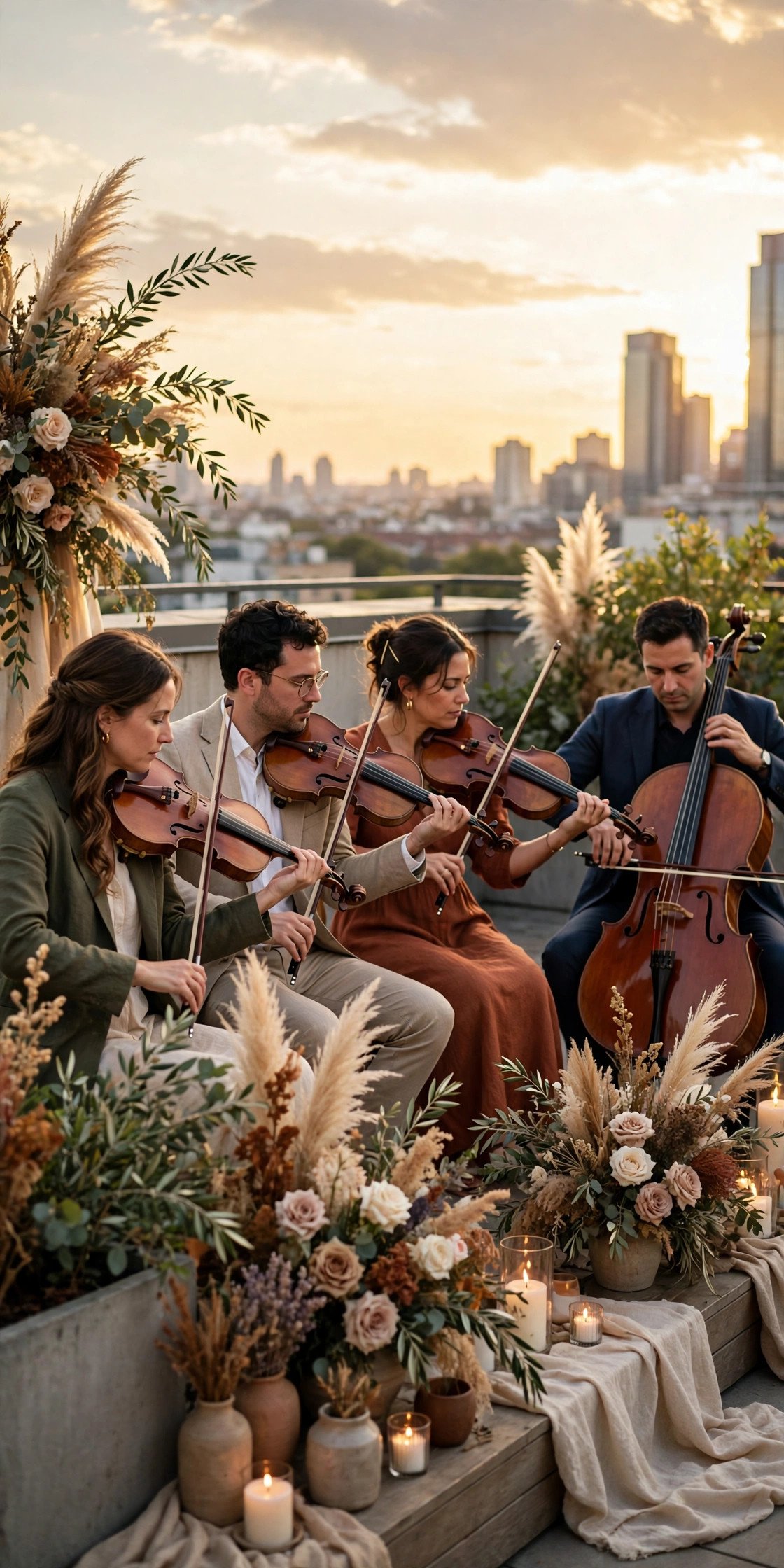 Live Strings for the Ceremony — showing a rooftop wedding idea for a 2027 celebration