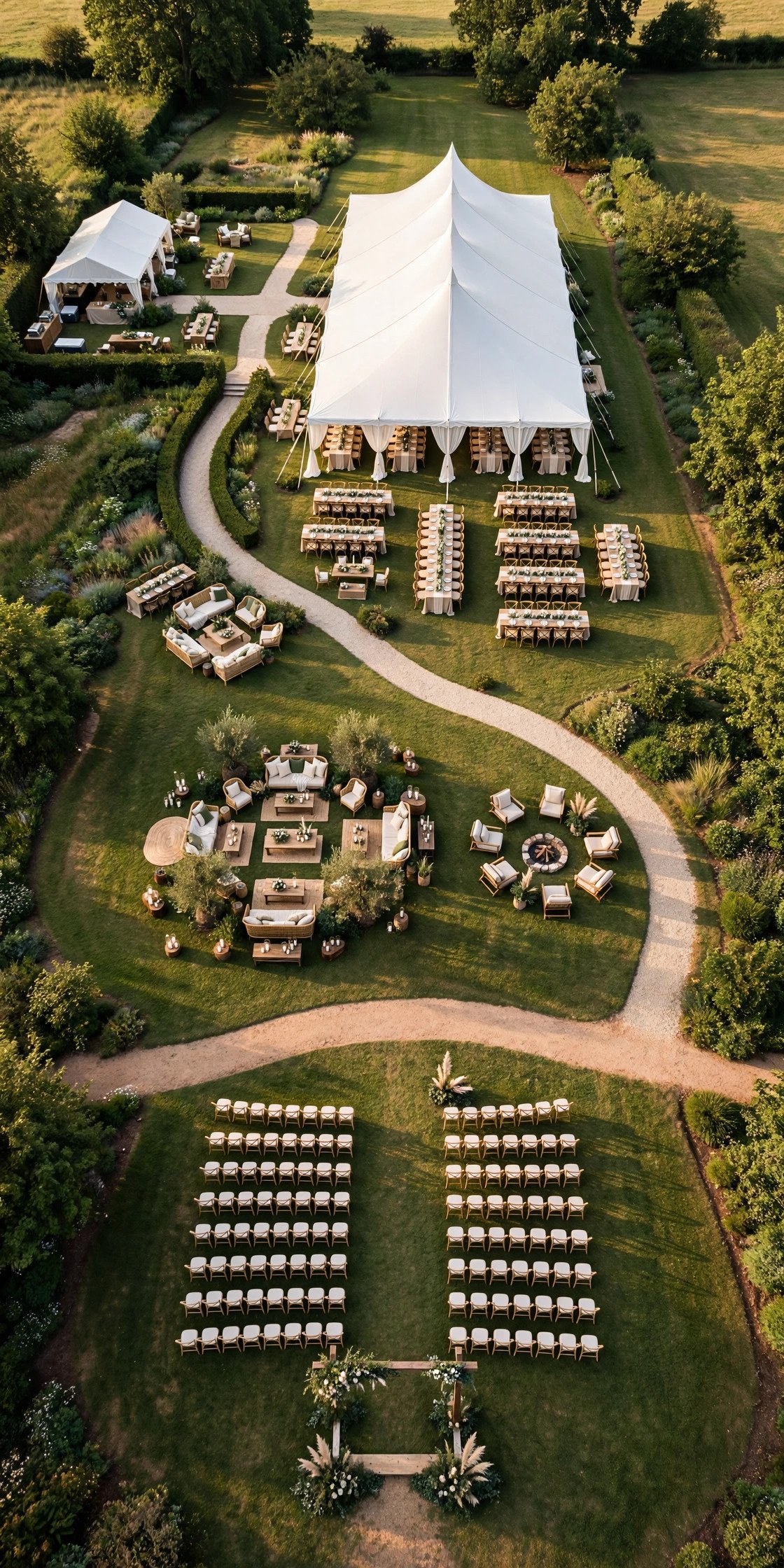 Building the Master Site Plan — explaining one part of planning a tented reception for a 2027 wedding