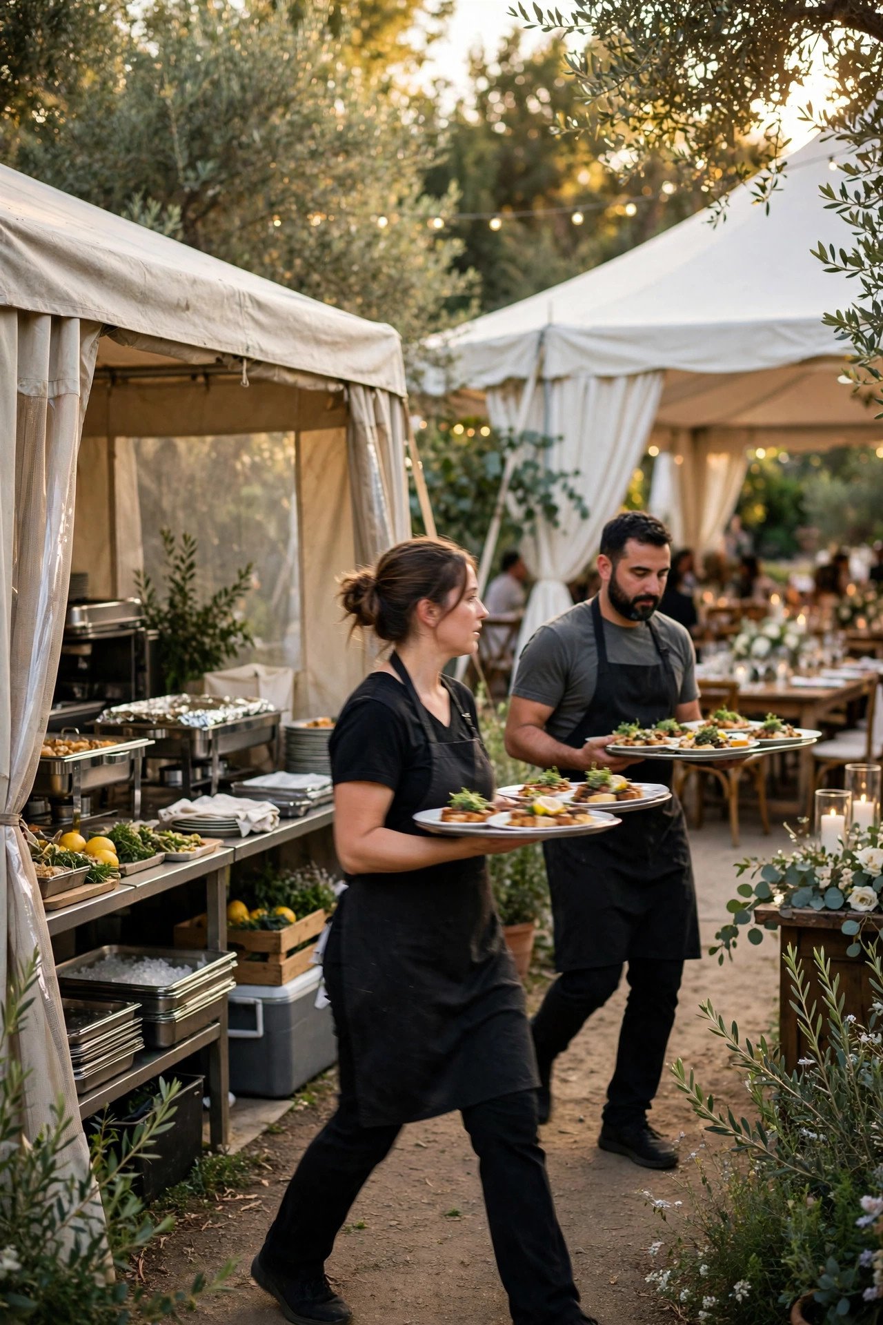 The Catering Tent and Service Flow — explaining one part of planning a tented reception for a 2027 wedding