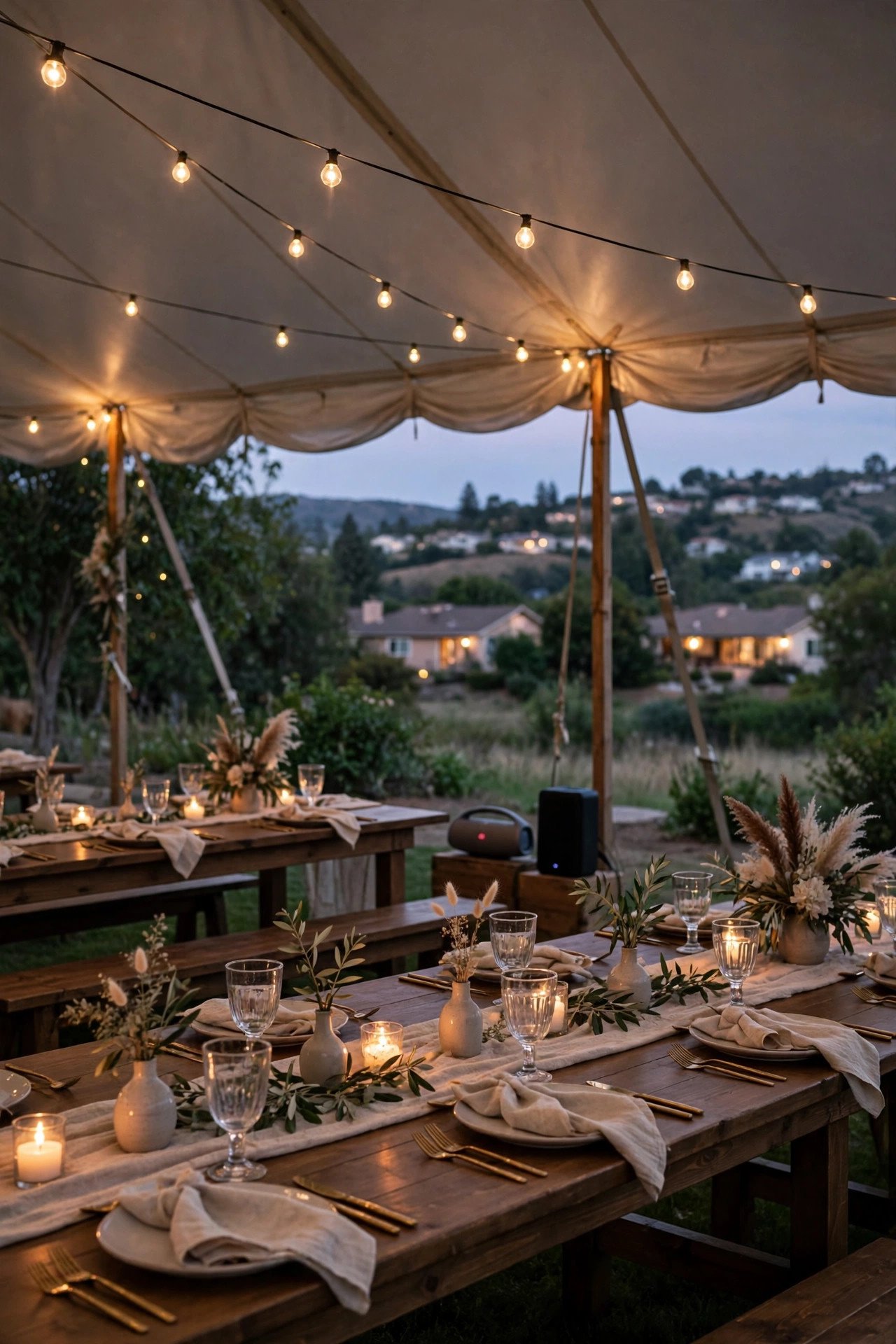 Sound, Neighbors, and Curfews — explaining one part of planning a tented reception for a 2027 wedding