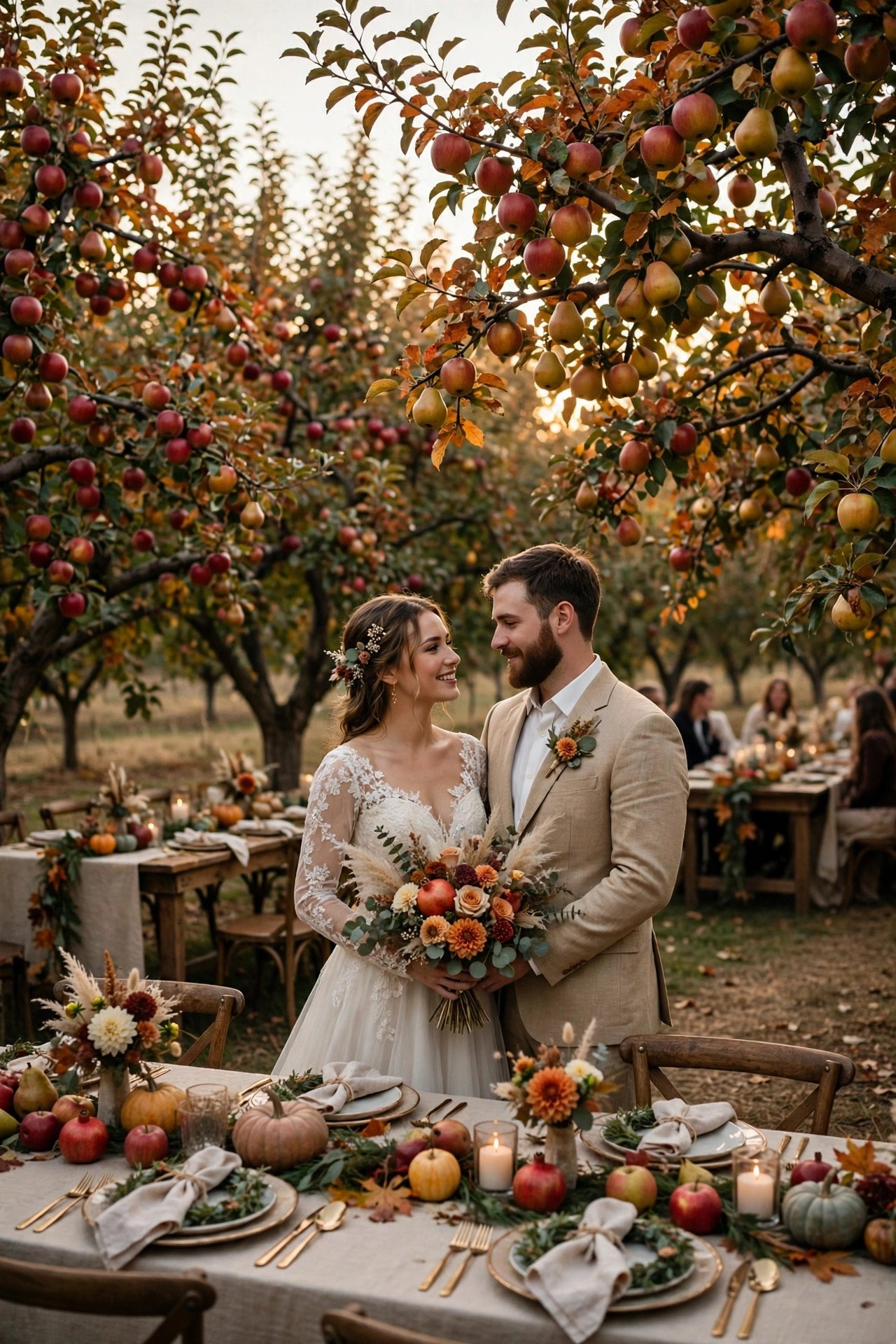 Orchard wedding venue: A Harvest-Season Reception Among Fruit-Laden Trees