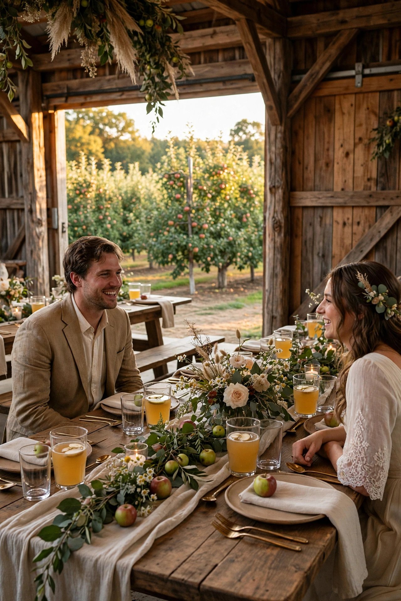 Orchard wedding venue: A Cider Barn Reception with Fresh-Pressed Flavor