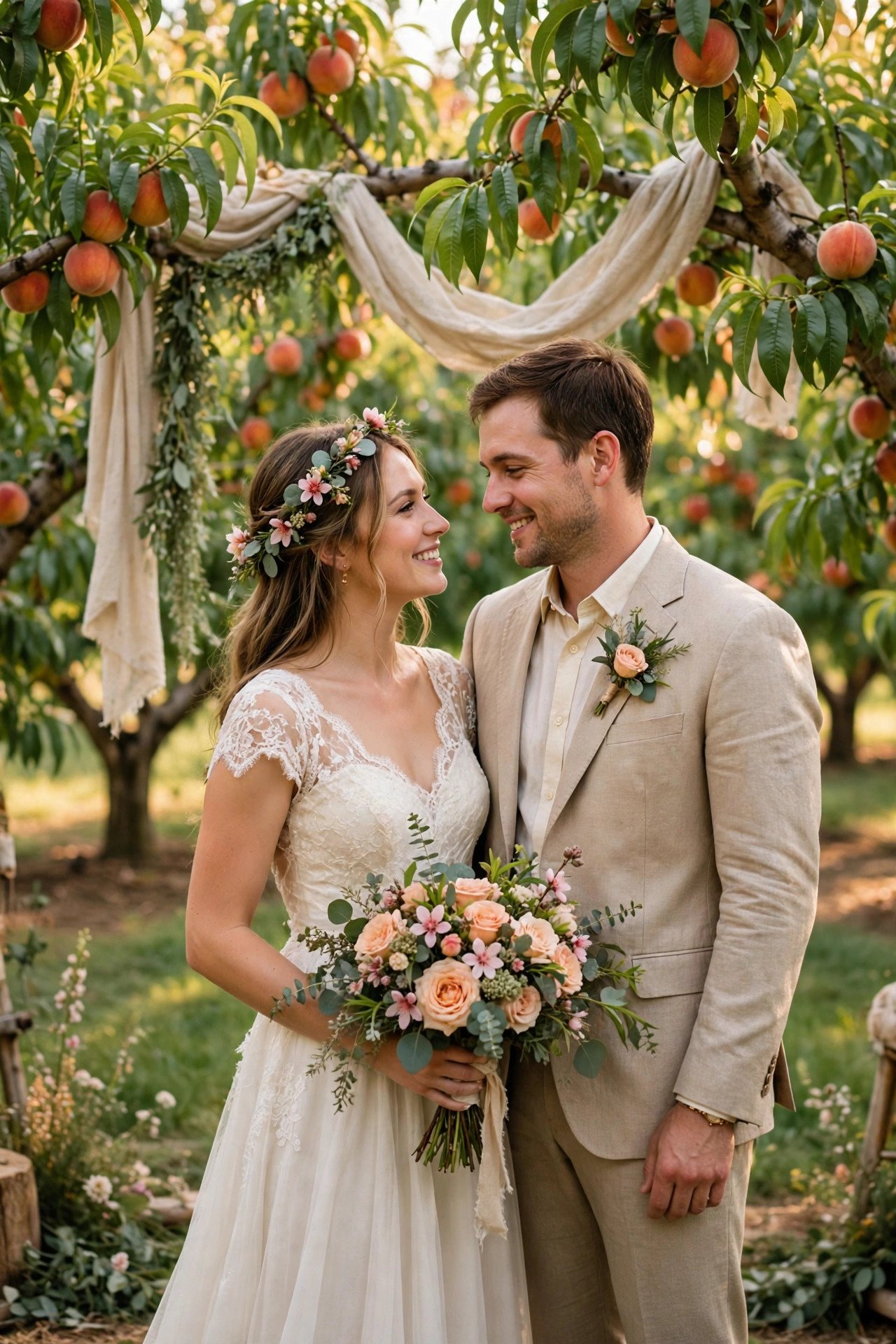 Orchard wedding venue: A Peach Orchard Celebration in Summer Green