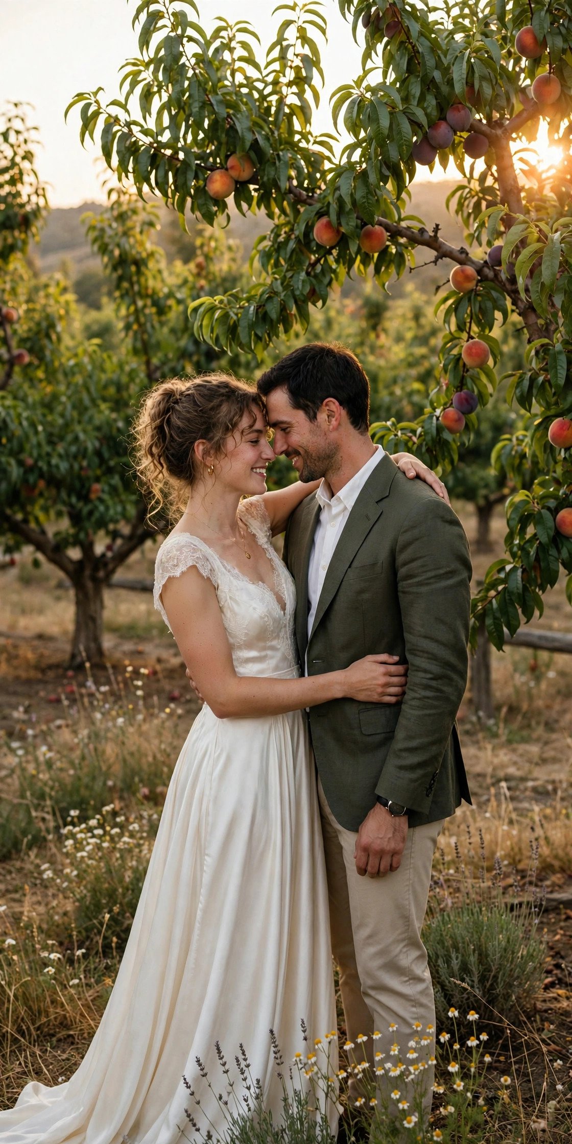 Orchard wedding venue: A Stone Fruit Orchard Elopement at Golden Hour