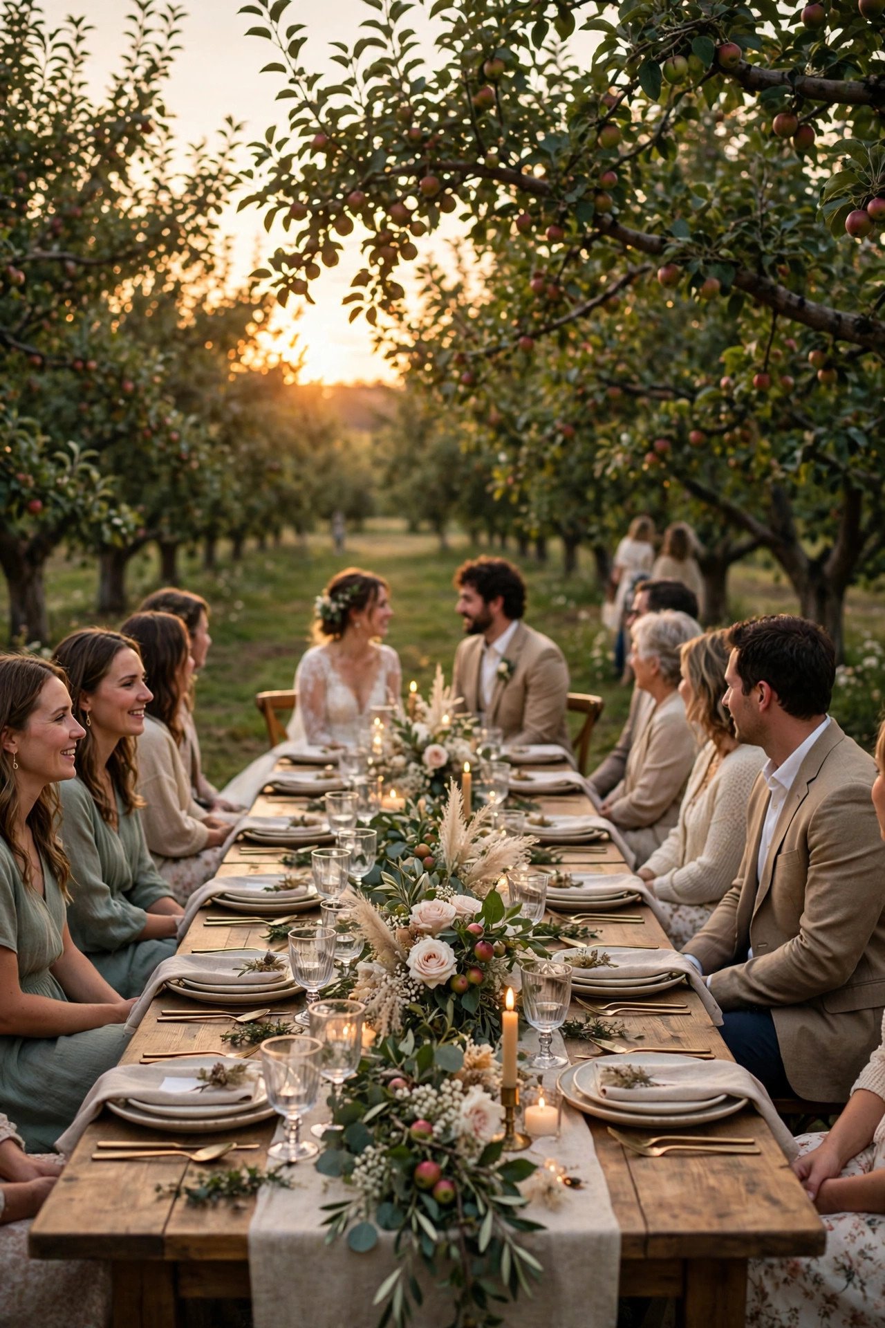 Orchard wedding venue: An Orchard Sunset Dinner at One Long Table