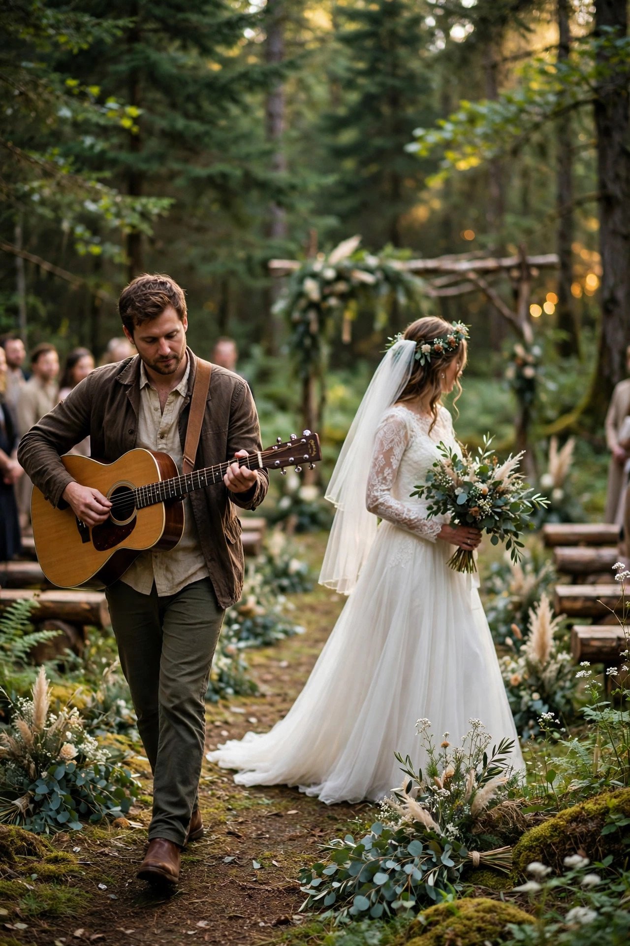 Woodland ceremony idea: An Acoustic Guitar or Fiddle Processional