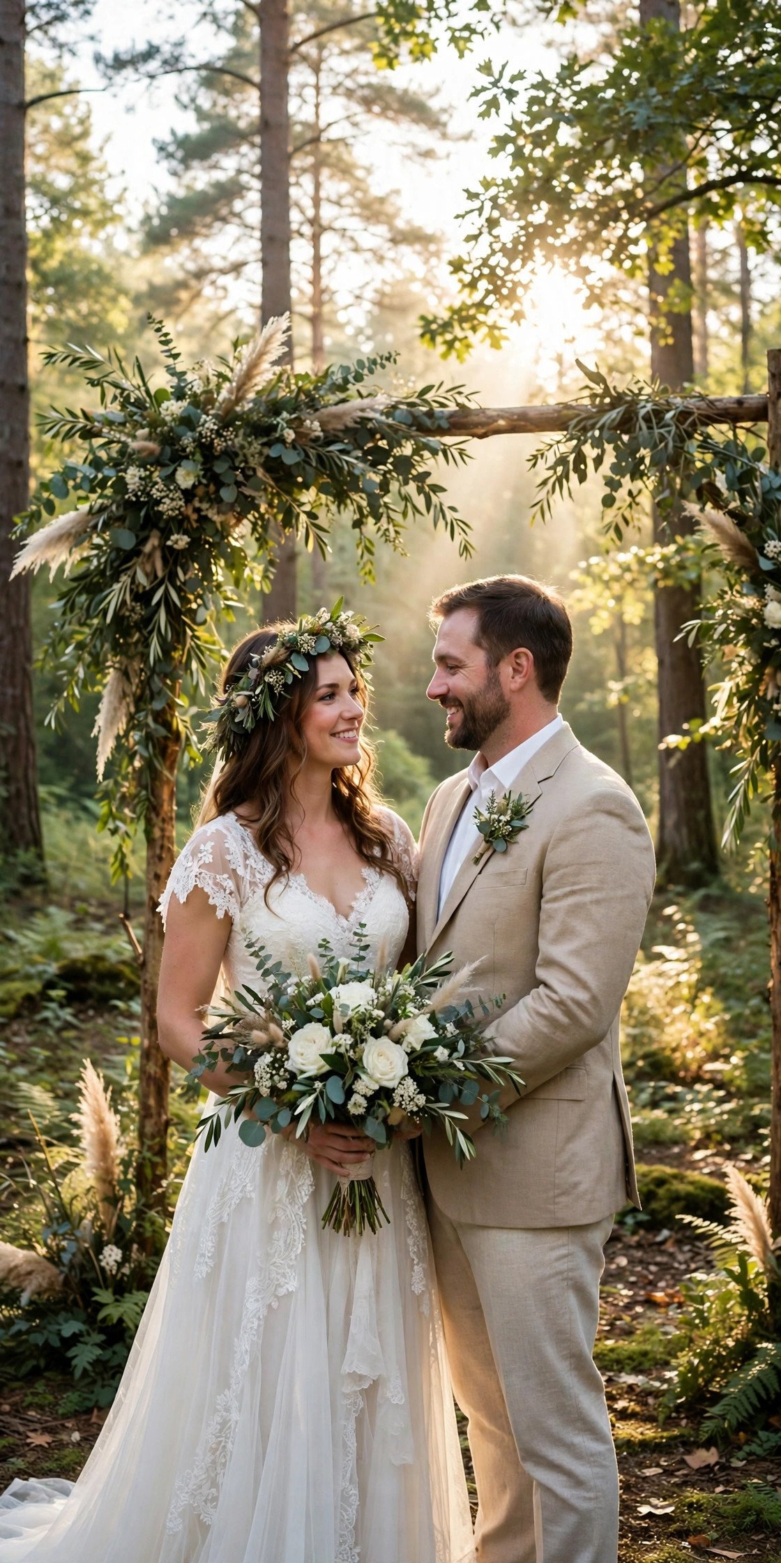 Woodland ceremony idea: A Morning Ceremony in Bright Forest Light