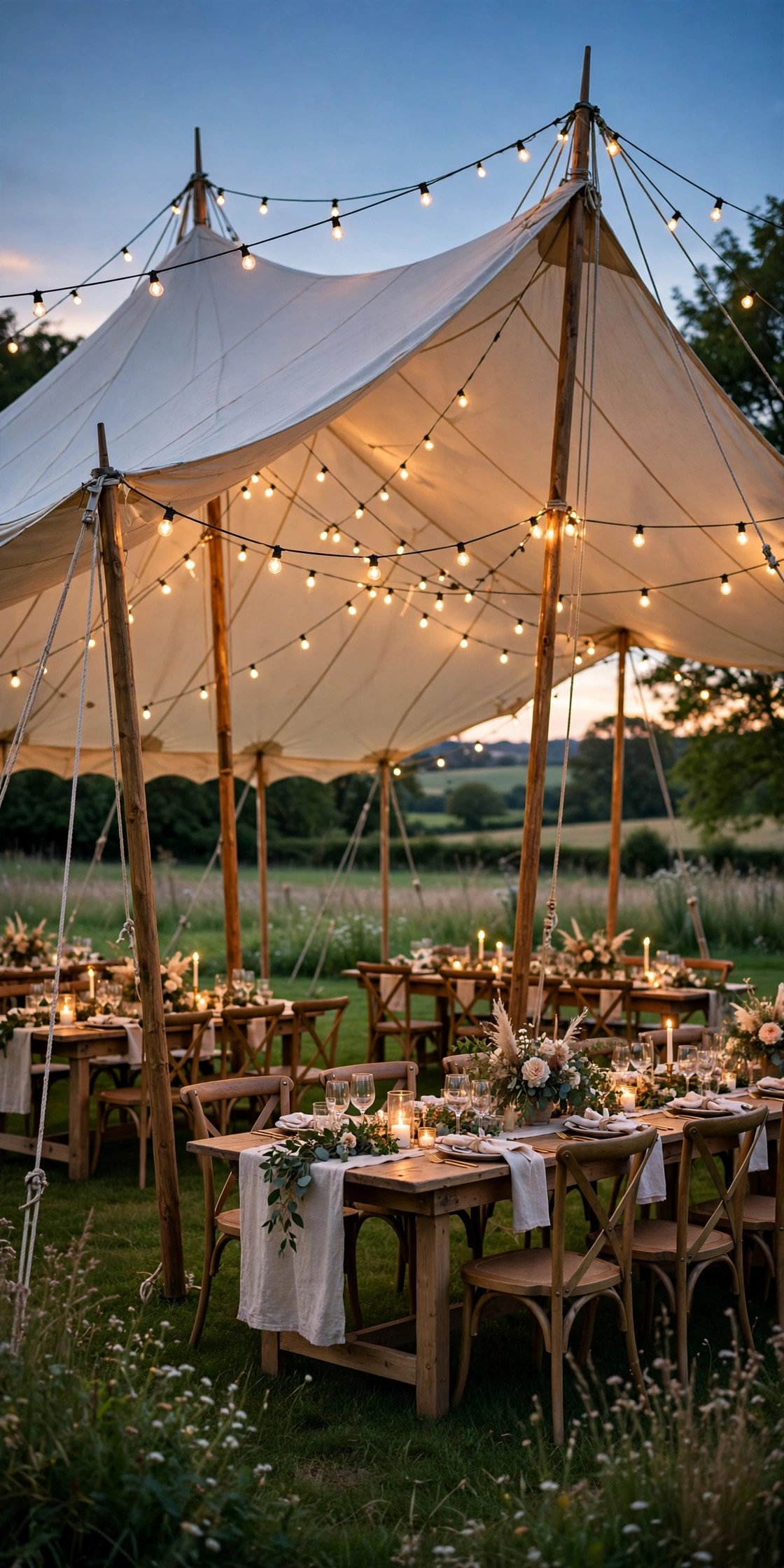 A Sailcloth Tent on a Country Lawn — wedding venue idea