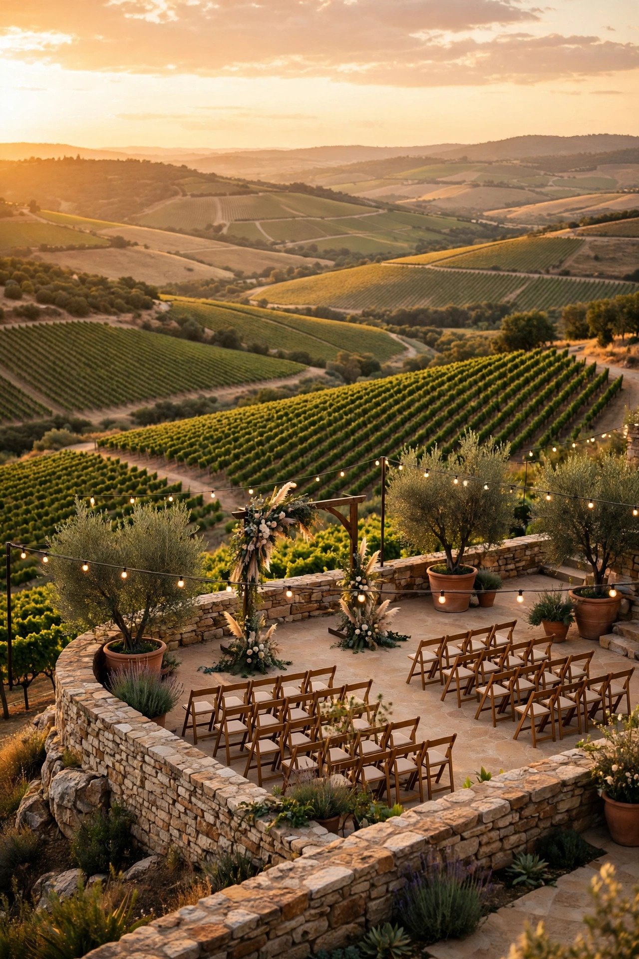A Hilltop Vineyard Terrace — wedding venue idea