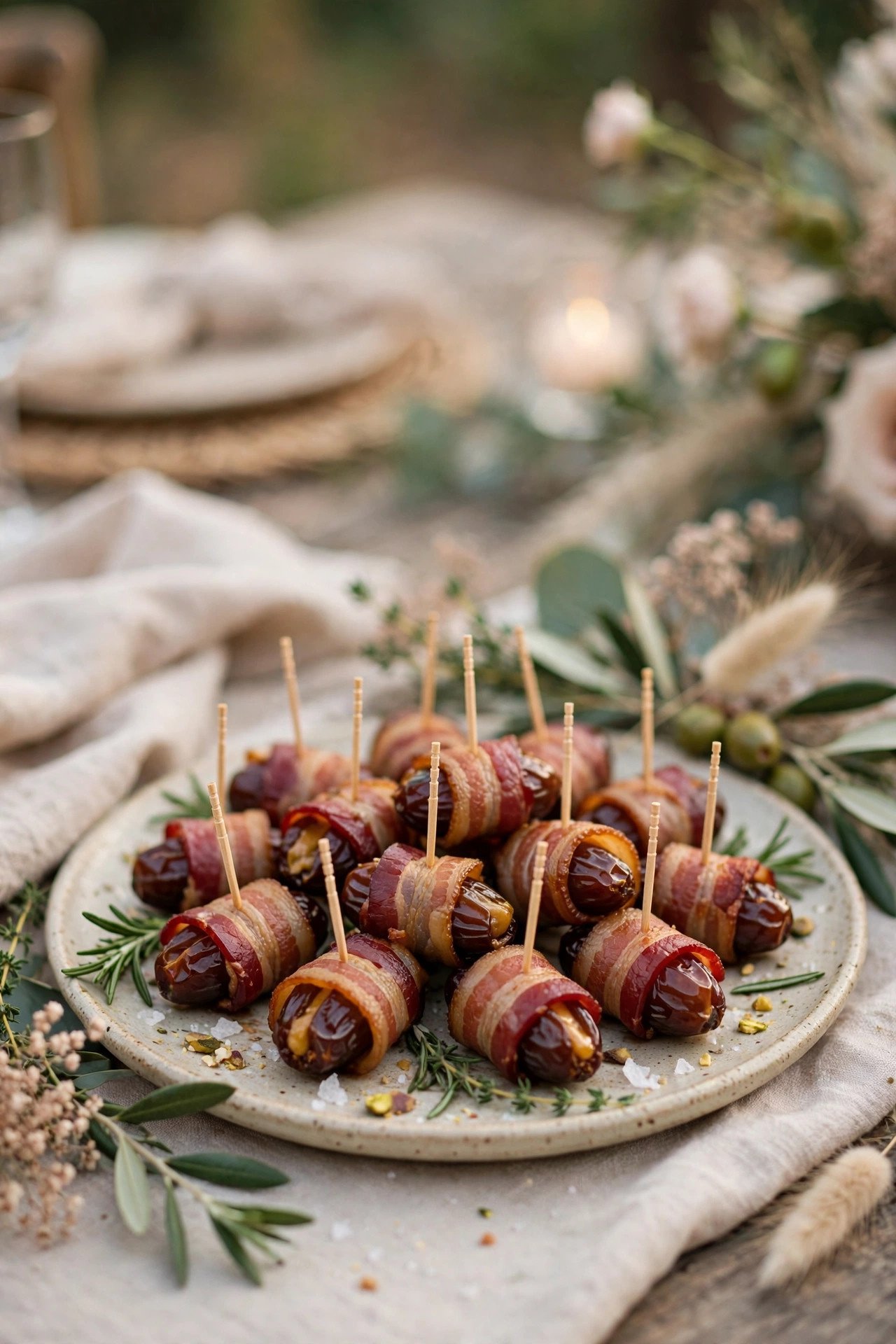 Bacon-Wrapped Dates — cocktail hour food served at a wedding