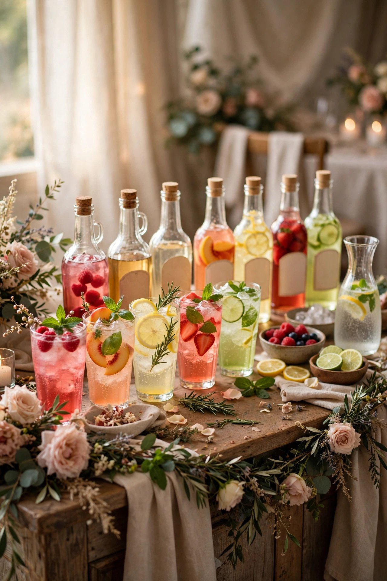 Italian Soda Bar at a wedding reception — cocktail hour fun between the ceremony and dinner