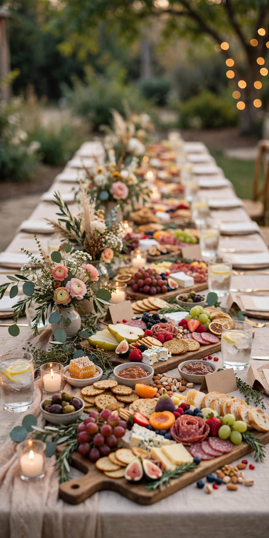 Cheese & Charcuterie Board Walk at a wedding reception — cocktail hour fun between the ceremony and dinner
