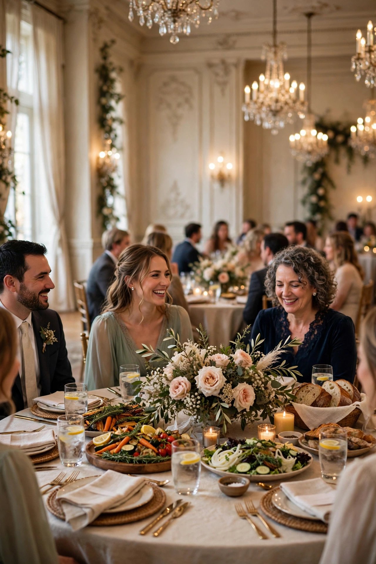 Family-Style for Ballrooms — wedding catering detail for a 2027 reception