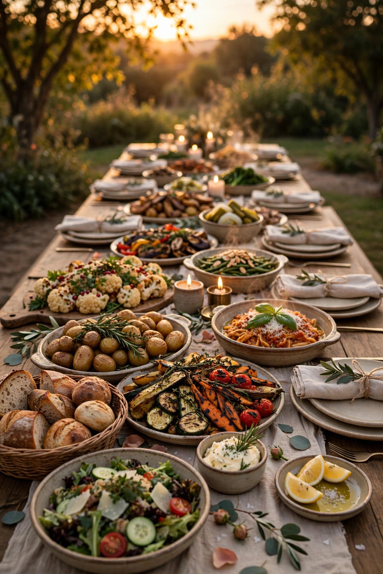 A Sample Family-Style Timeline — wedding catering detail for a 2027 reception