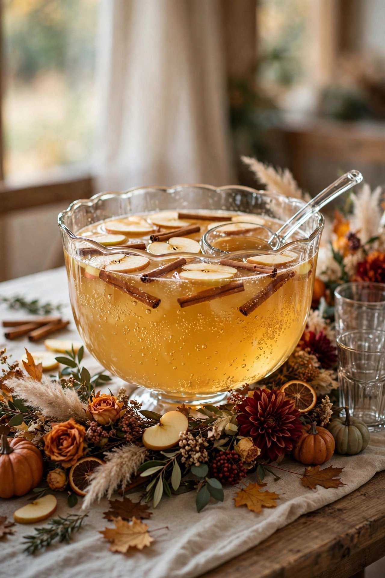 Sparkling Cider Orchard Punch at a wedding reception