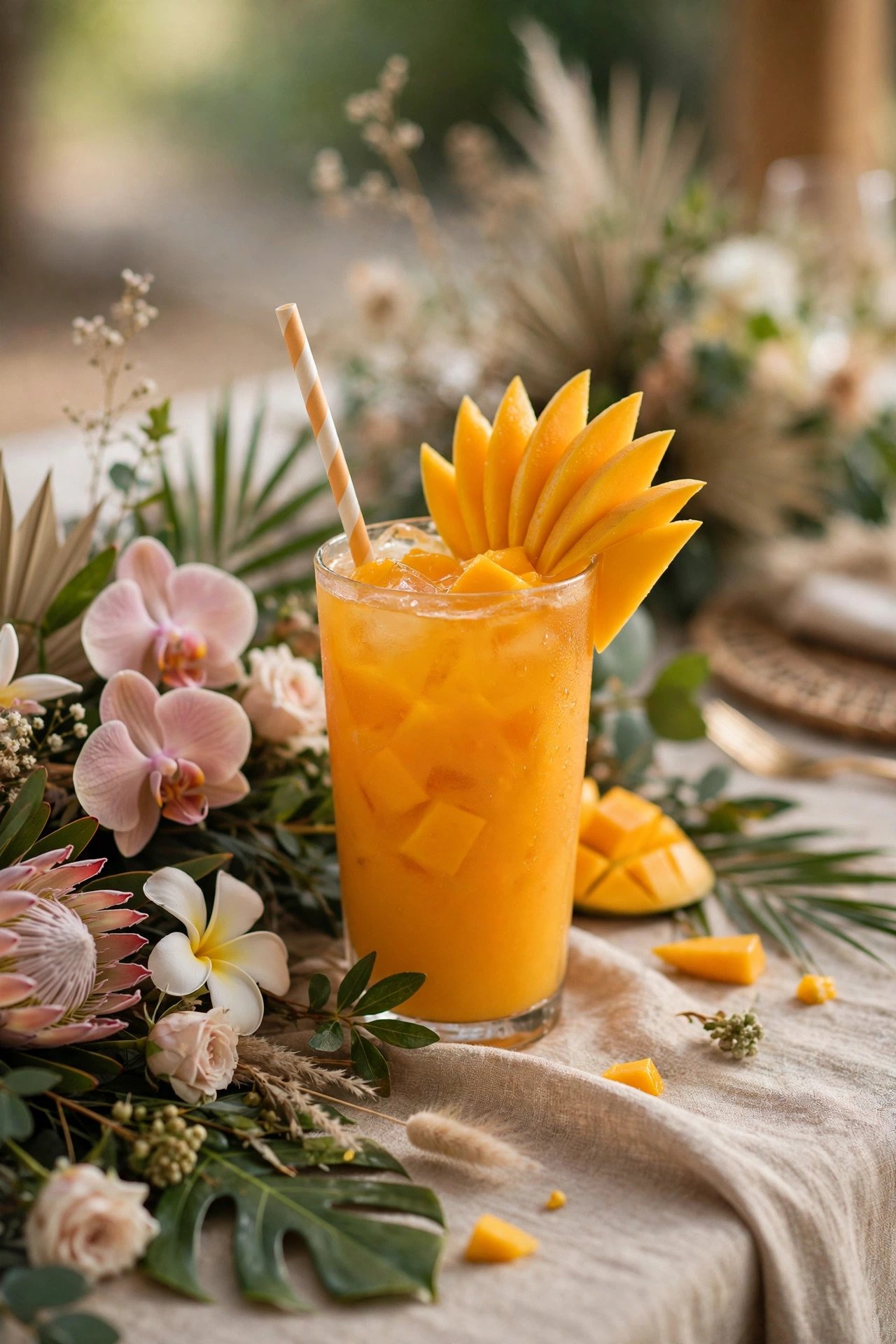 Mango Meet-Cute at a wedding reception