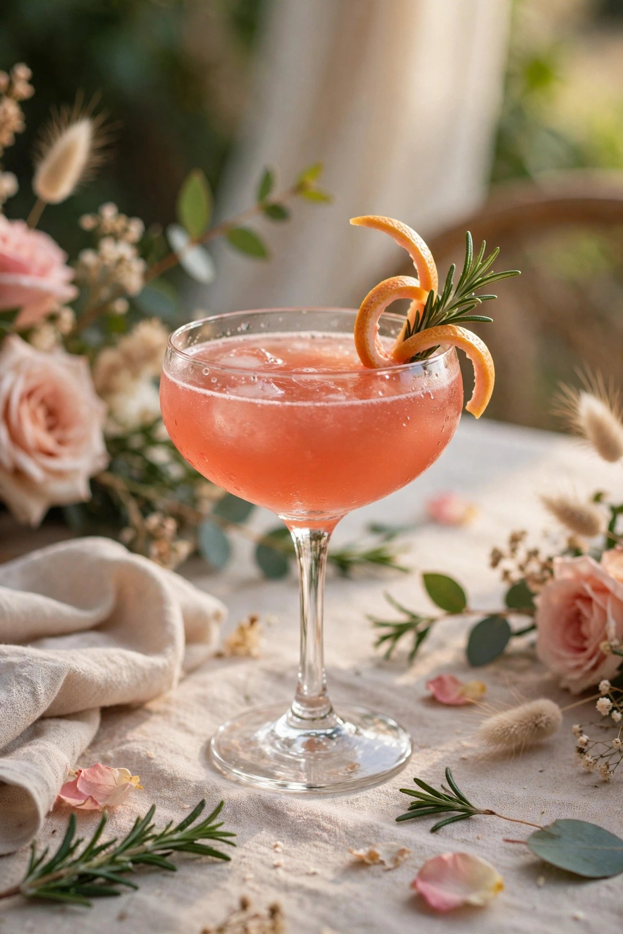 Rosemary Grapefruit Spritz at a wedding reception
