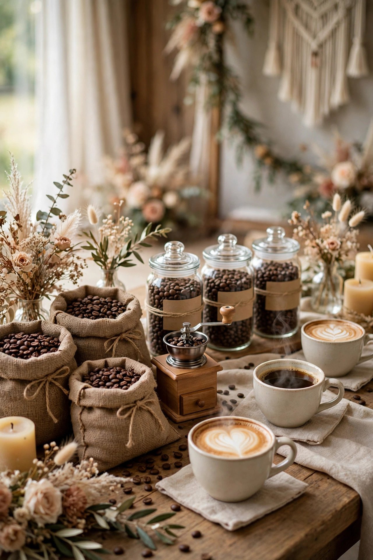 Local Roaster Feature Bar at a wedding reception
