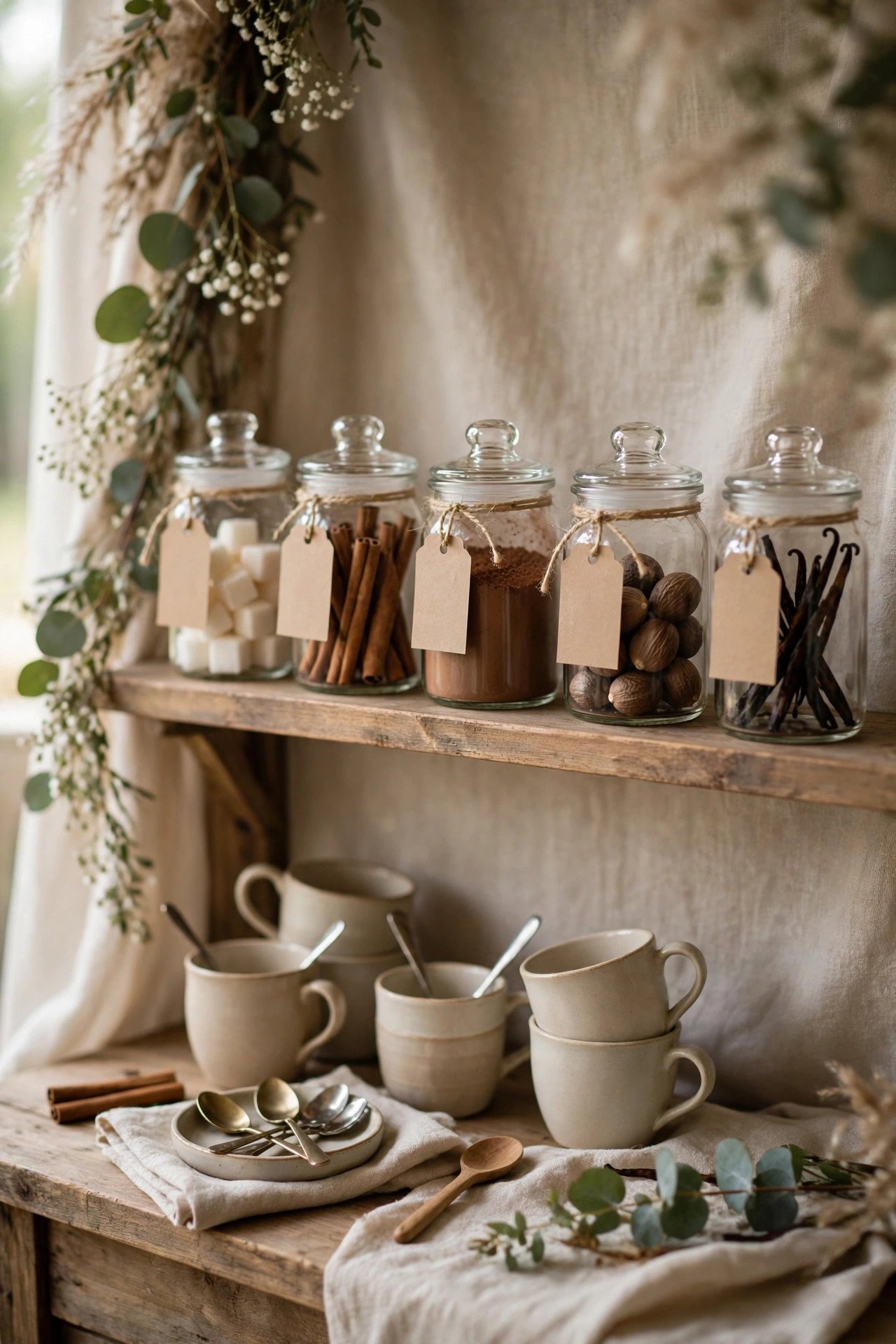Sugar, Spice and Everything Nice Shelf at a wedding reception