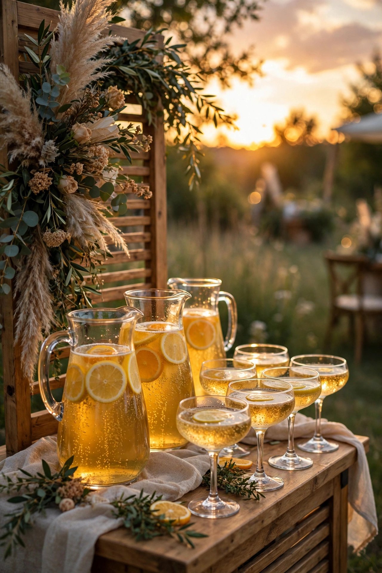 Sunset Sparkling Stand at a wedding reception