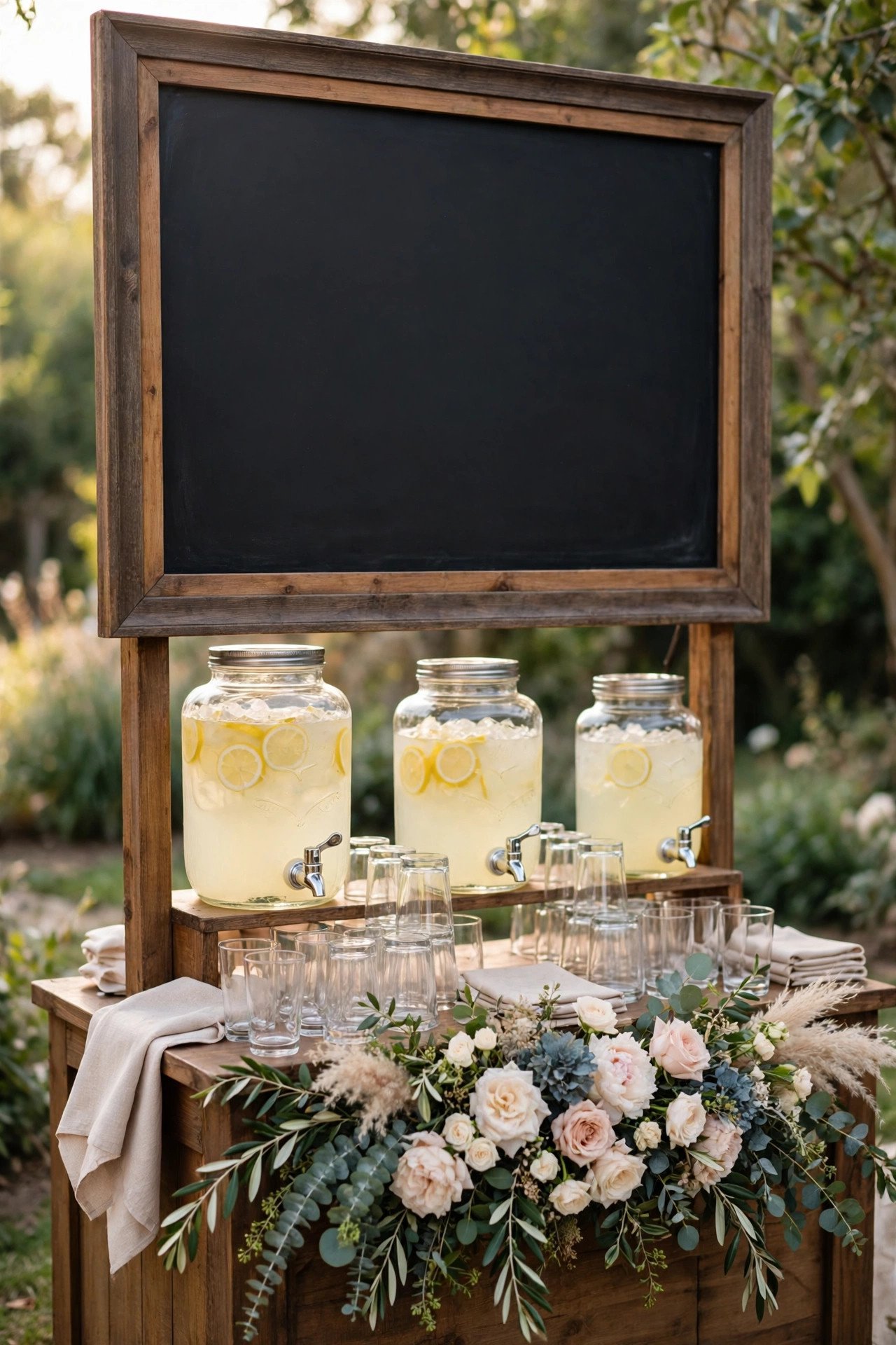 Chalkboard Menu Stand at a wedding reception