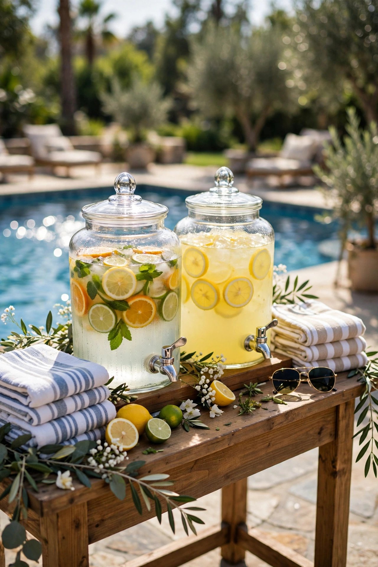 Poolside and Patio Stand at a wedding reception