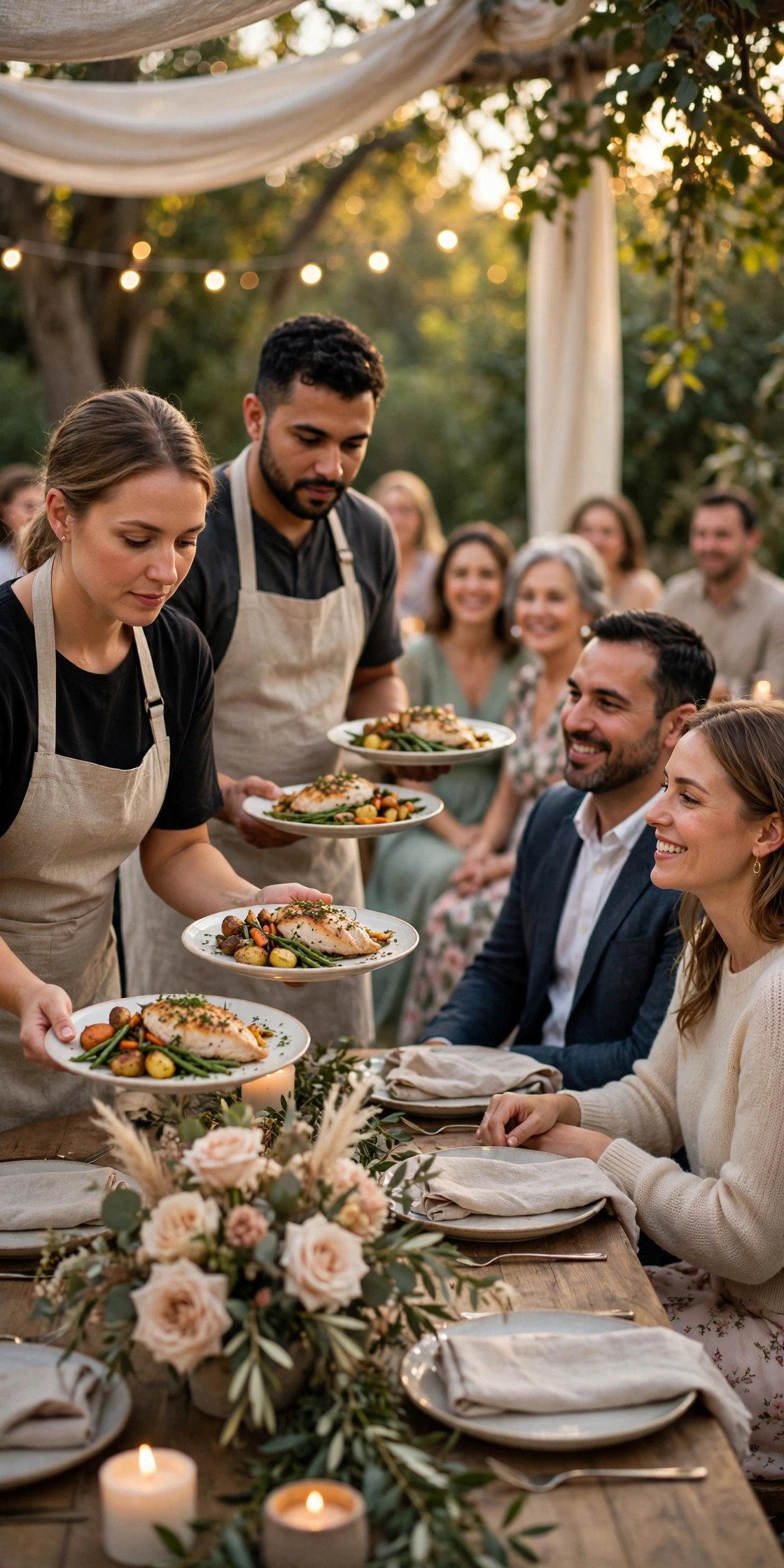 Wedding catering tipping guide photo showing tip each server per person, not per table