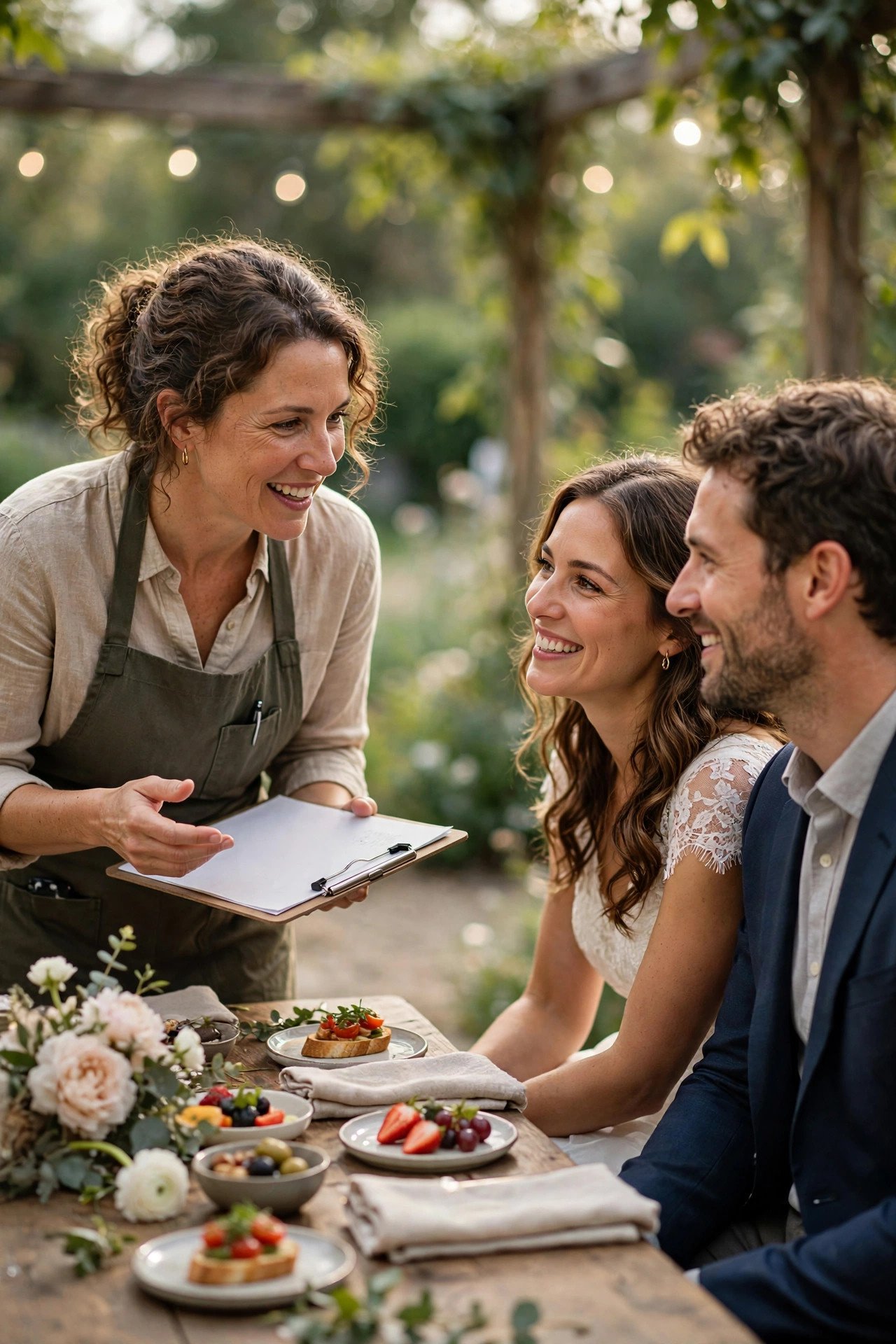 Wedding catering tipping guide photo showing tip the catering manager for planning help