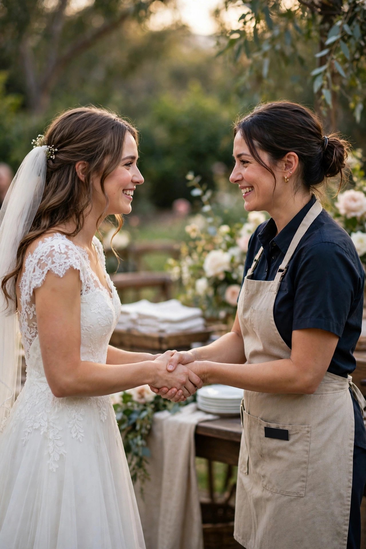 Wedding catering tipping guide photo showing say thank you beyond the envelope
