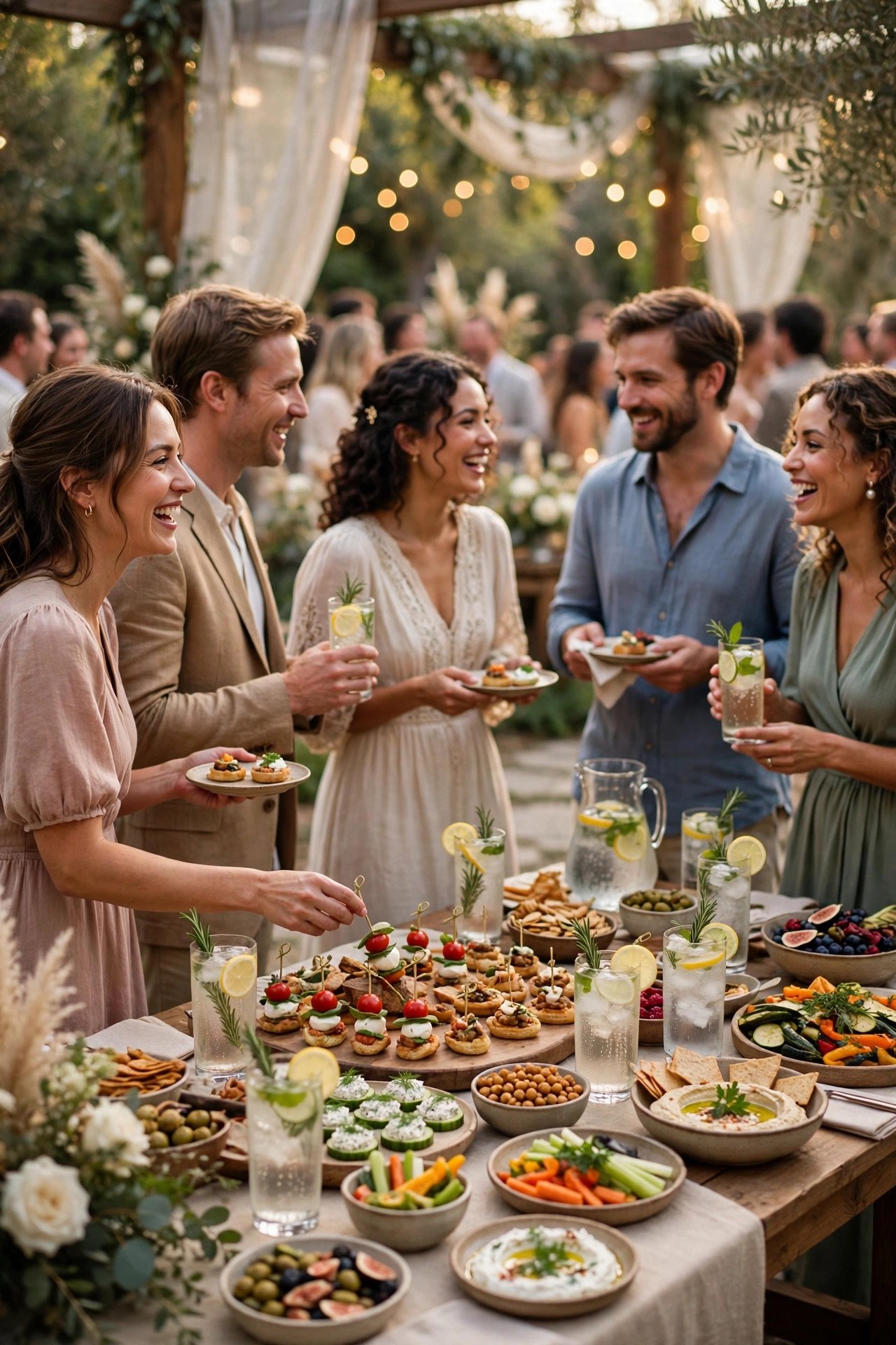 Wedding dinner timing photo showing hungry guests: prevent the wobble