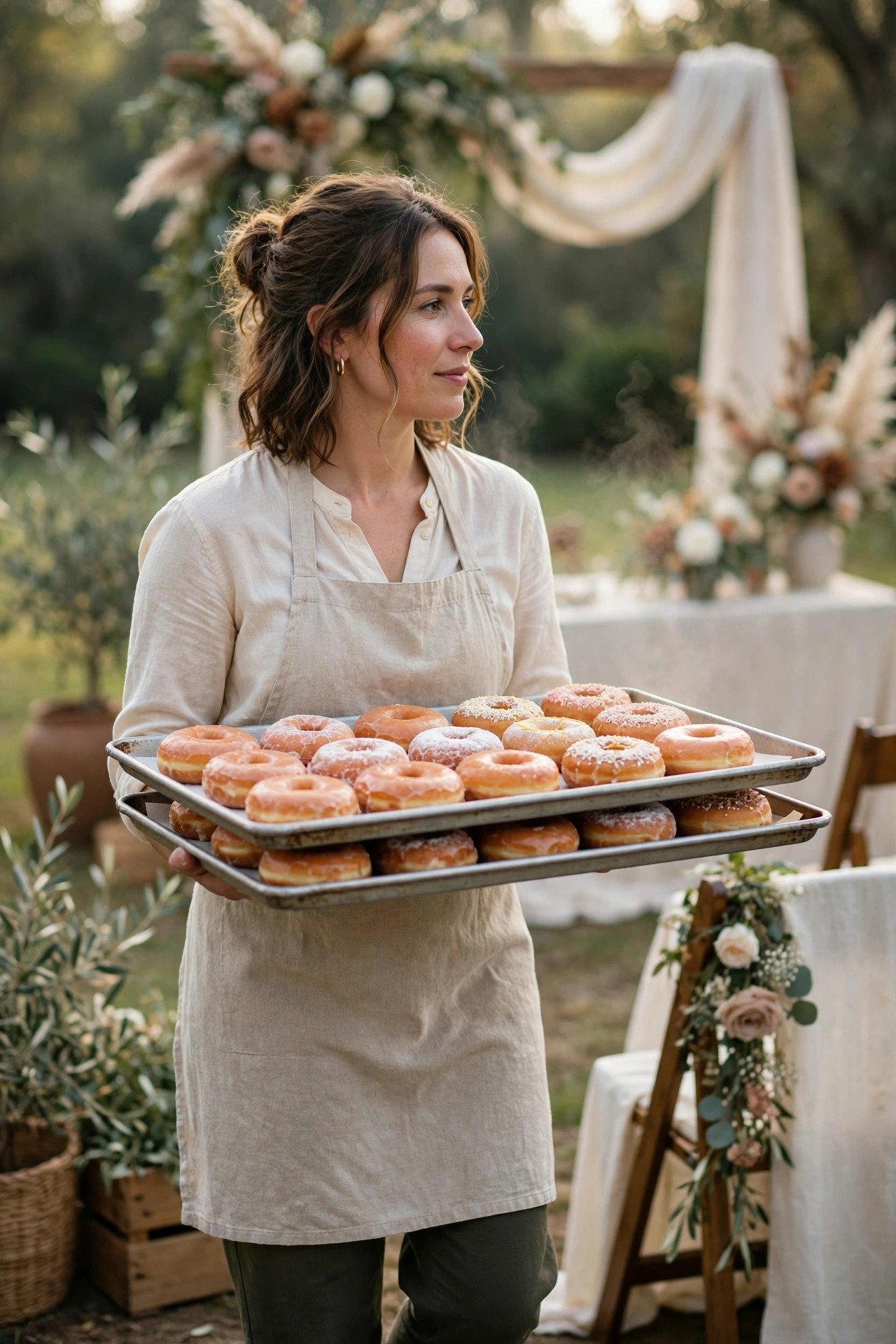 Wedding donut favor photo showing order timing: baked the same day