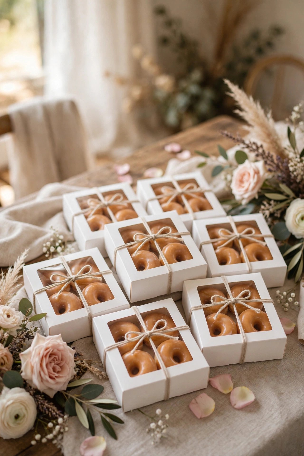Wedding donut favor photo showing glazes that travel, fillings that don't