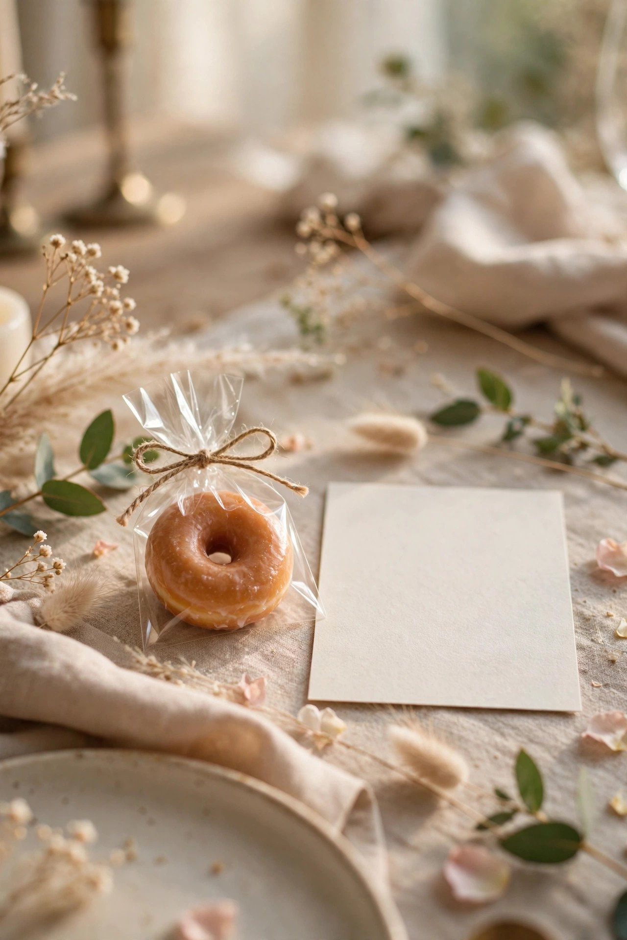 Wedding donut favor photo showing the morning-after message