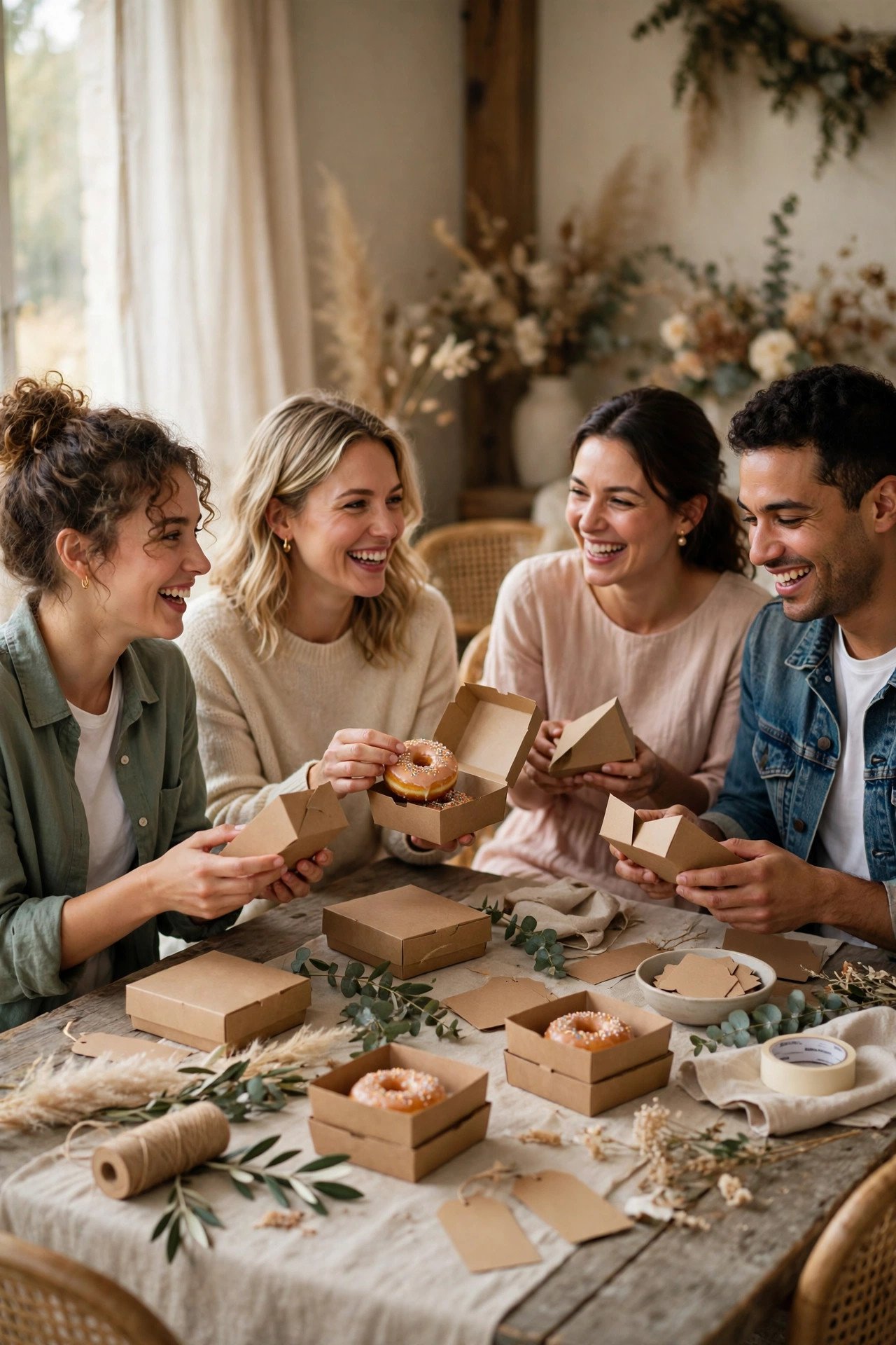 Wedding donut favor photo showing diy assembly without the meltdown