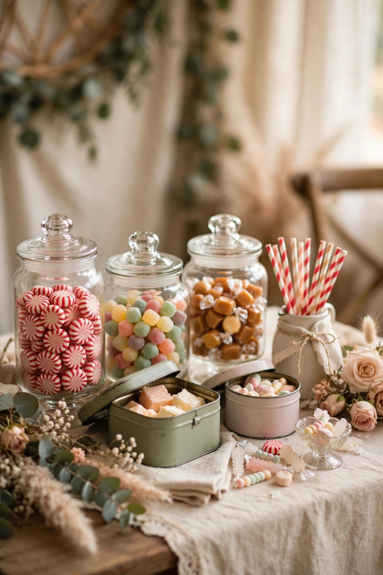 Wedding candy table idea for kids: retro candy classics corner